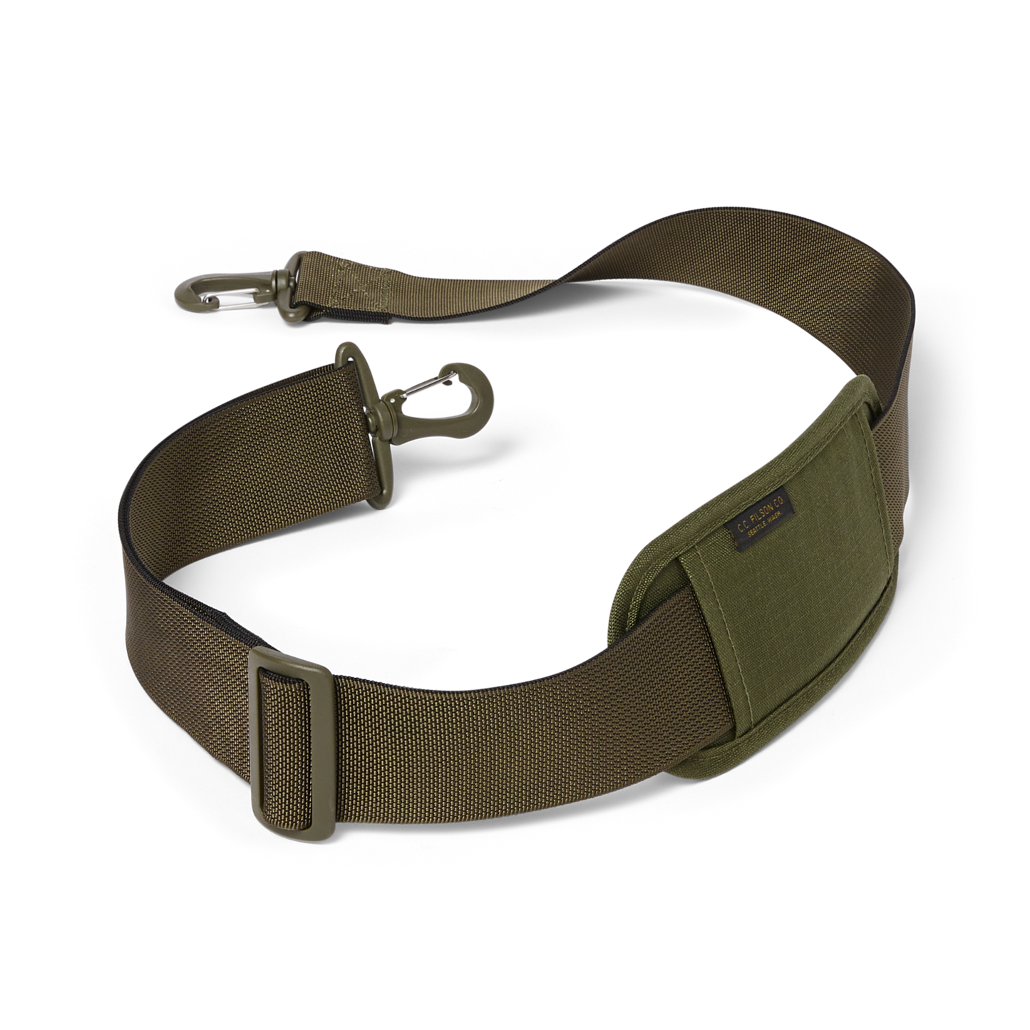 Front-facing image of the Filson Ripstop Nylon Webbing Strap - Dark Olive