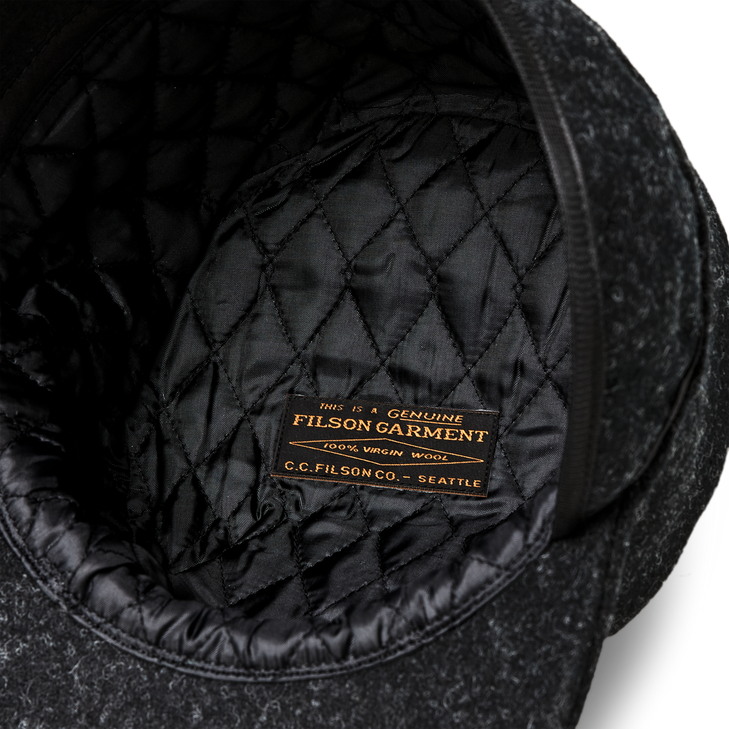 Alternate view of the Filson Mackinaw Wool Cap - Charcoal