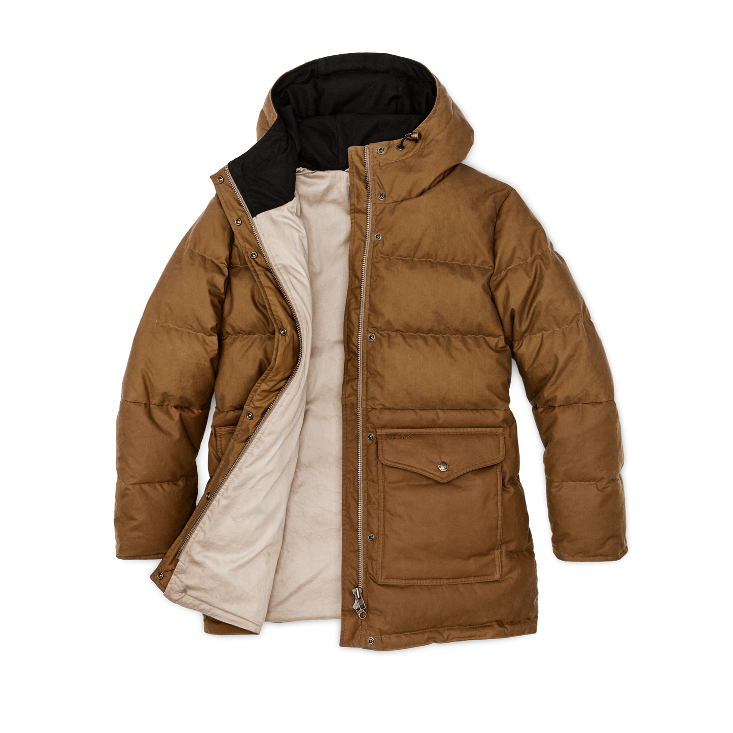 Alternate view of the Filson Women's Waxed Down Parka - Dark Tan