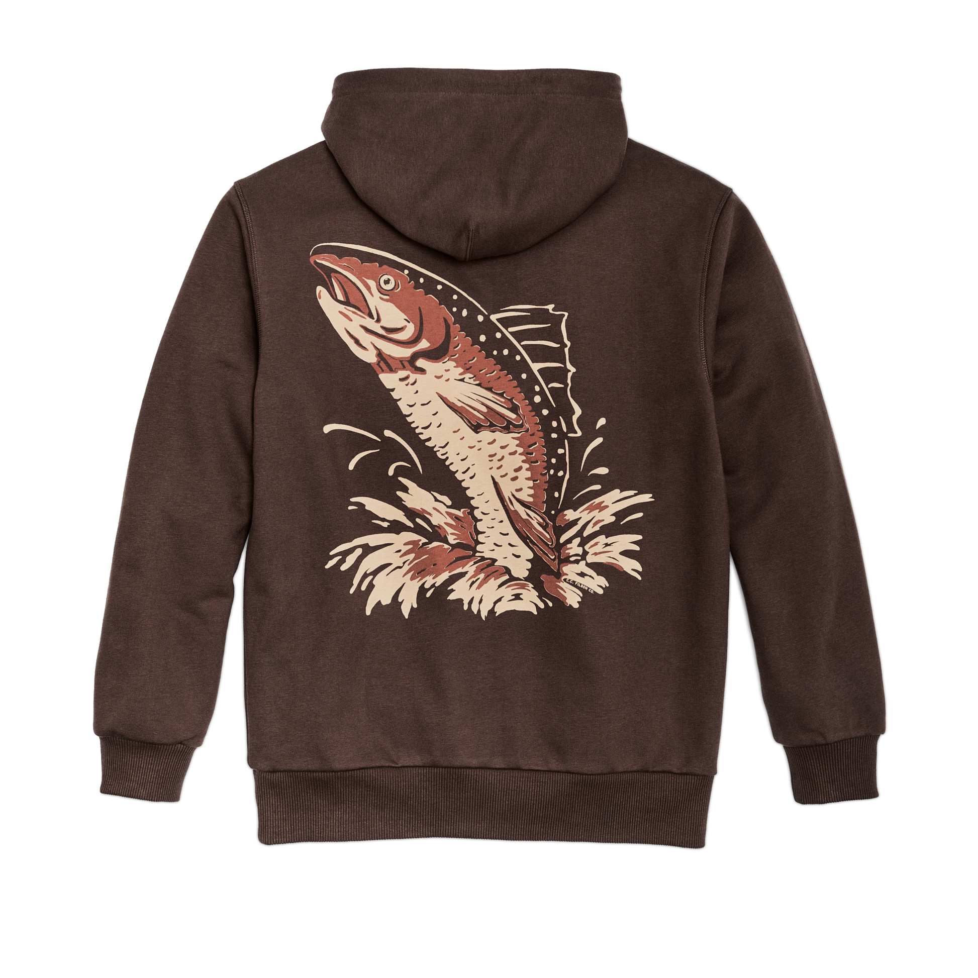 Alternate view of the Filson Prospector Graphic Hoodie - Brown / Trout