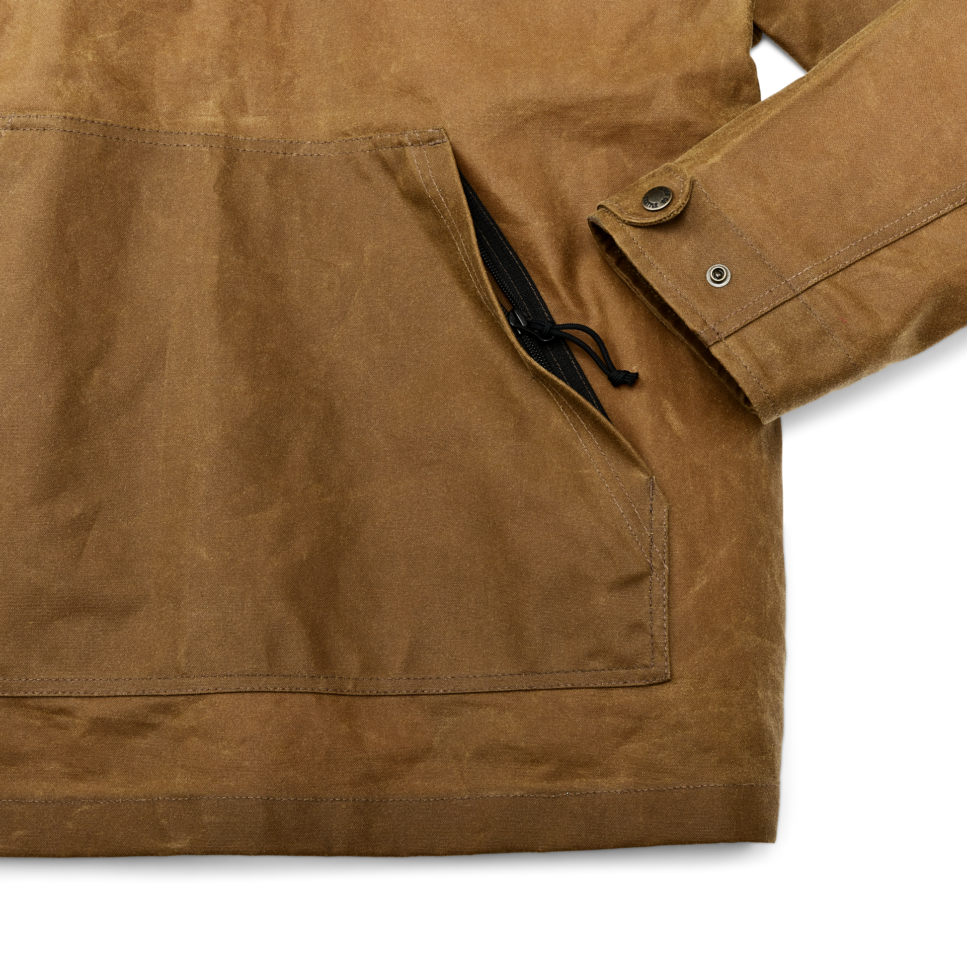 Alternate view of the Filson Tin Cloth Quarter Zip Pullover - Dark Tan