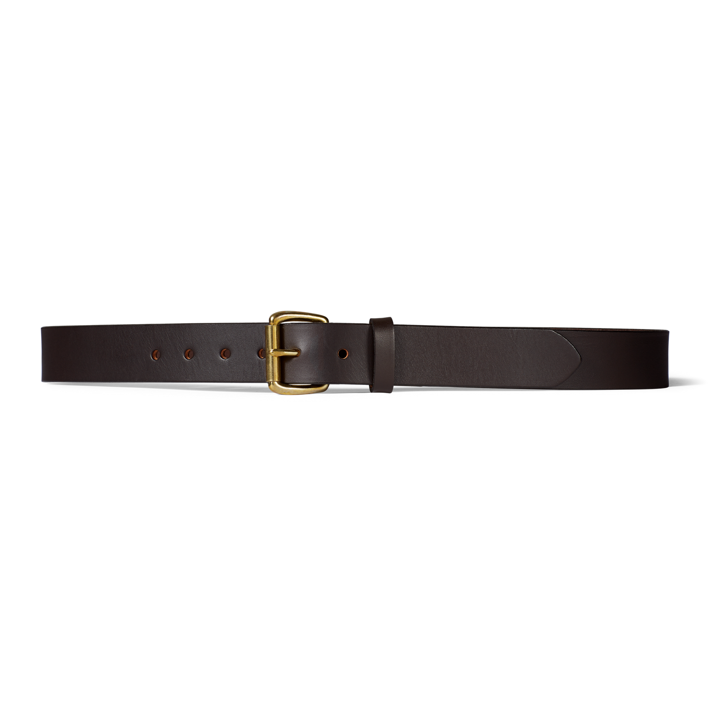 Front-facing image of the Filson 1 1/4" Bridle Leather Belt - Brown Leather