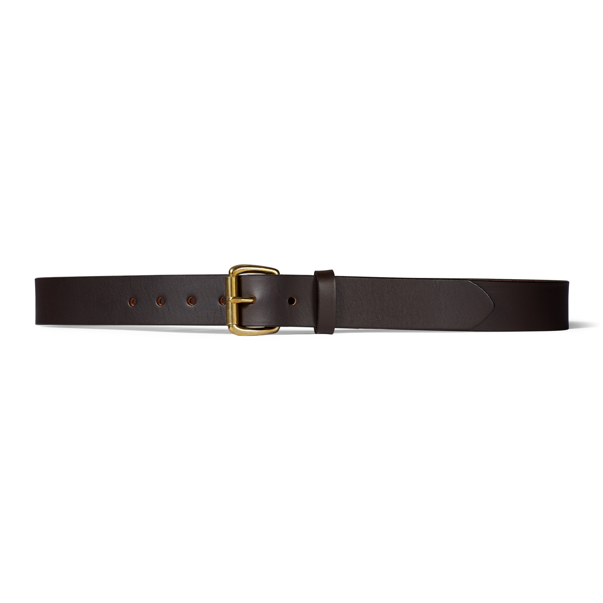 Front-facing image of the Filson 1 1/4" Bridle Leather Belt - Brown Leather