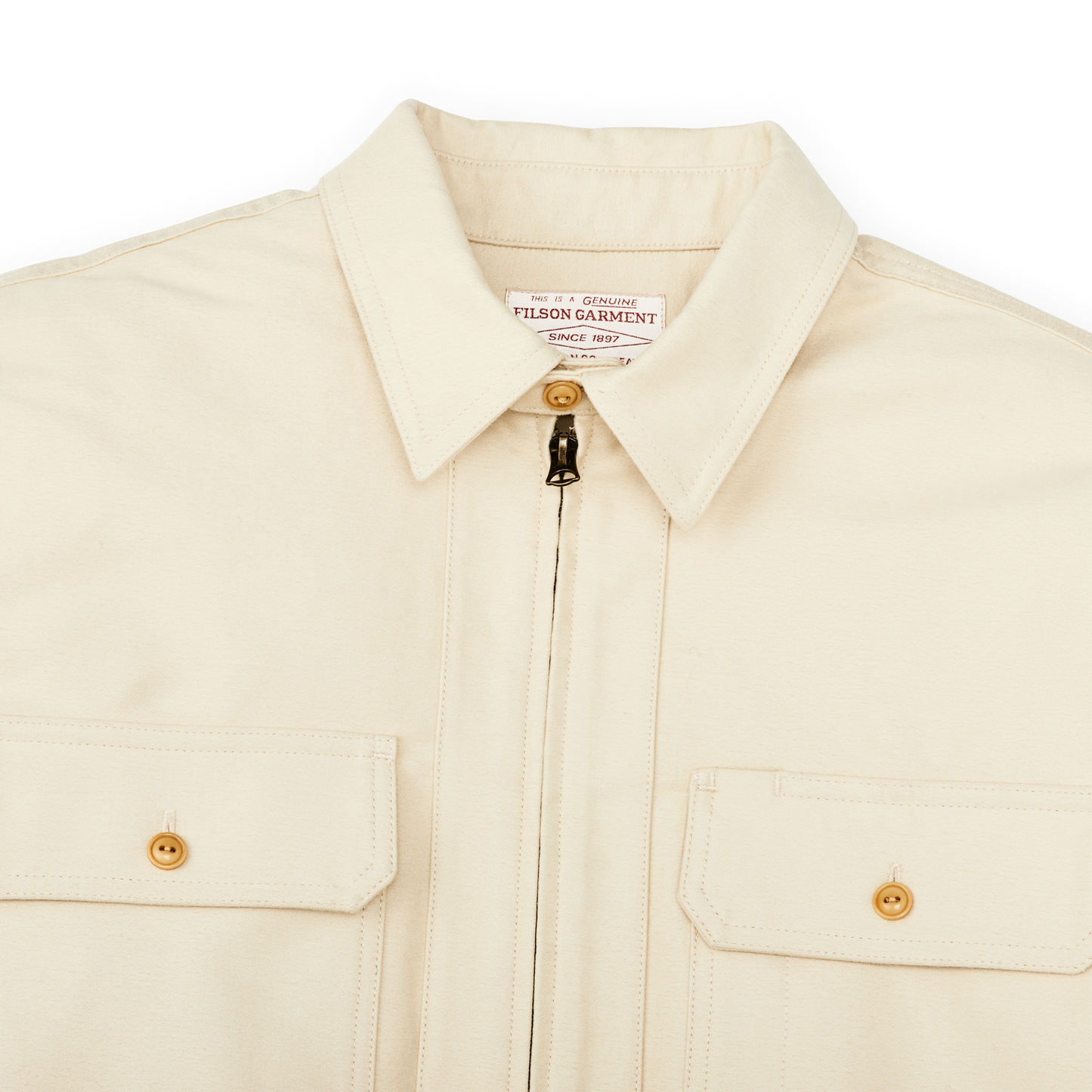 Alternate view of the Filson Moleskin Quarter Zip Shirt - Khaki