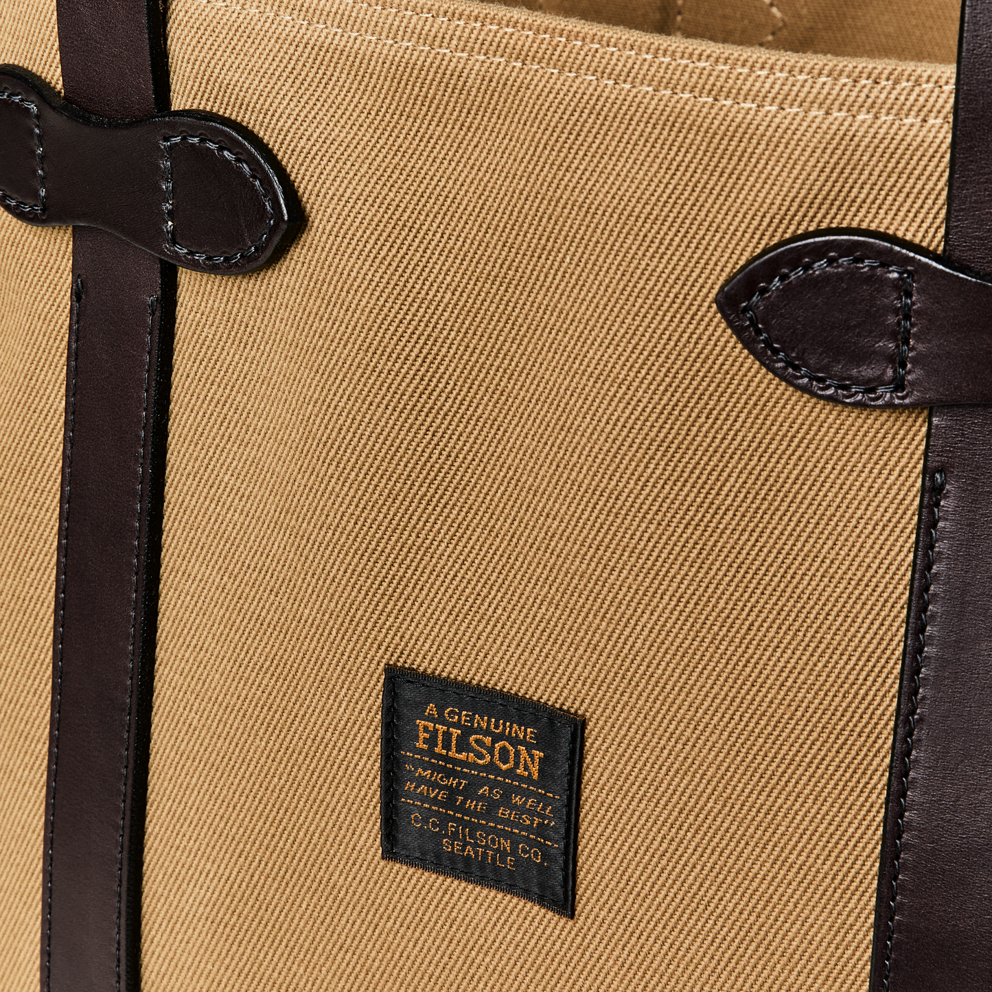 Alternate view of the Filson Rugged Twill Large Open Tote Bag - Tan