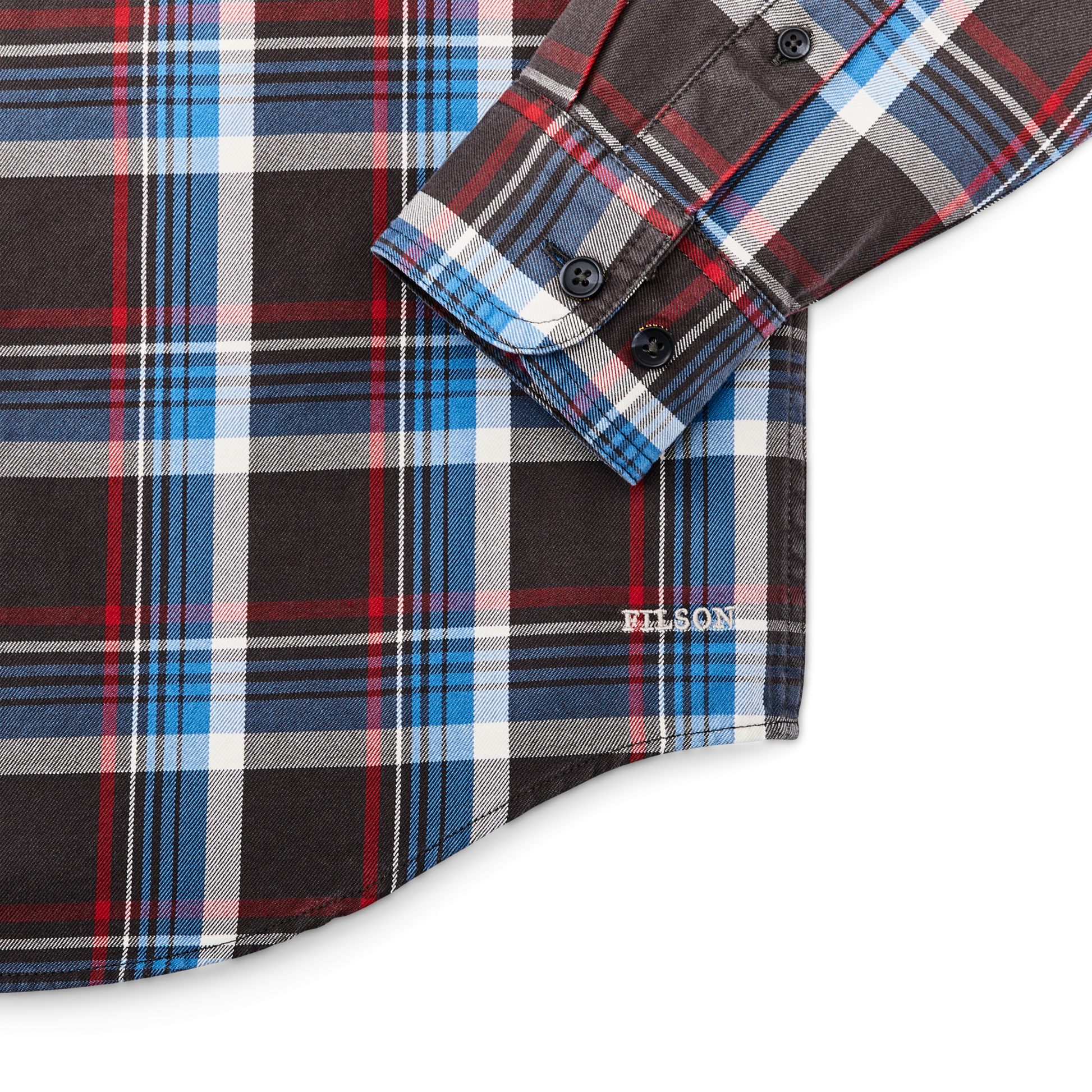 Alternate view of the Filson Lightweight Alaskan Guide Shirt - Glacier Blue Plaid