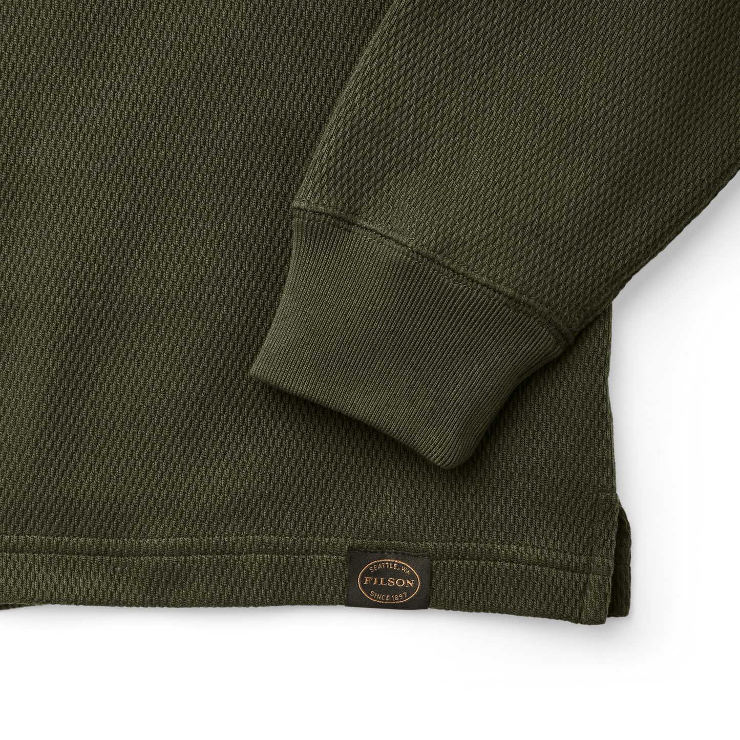 Alternate view of the Filson Waffle Knit Thermal Crewneck - Mossy Rock