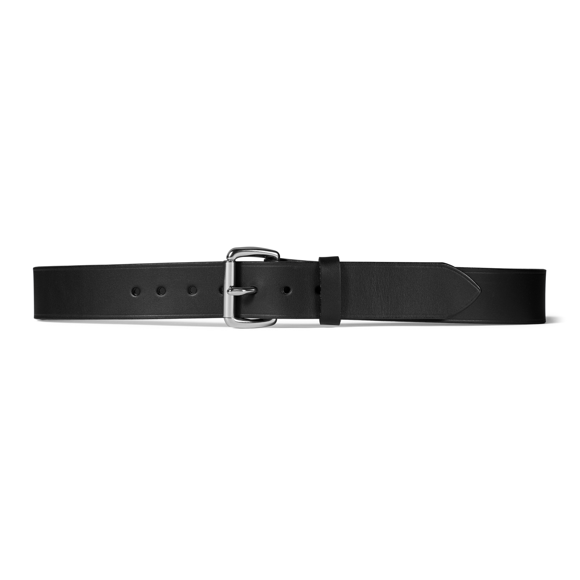 Front-facing image of the Filson 1 1/2" Bridle Leather Belt - Black