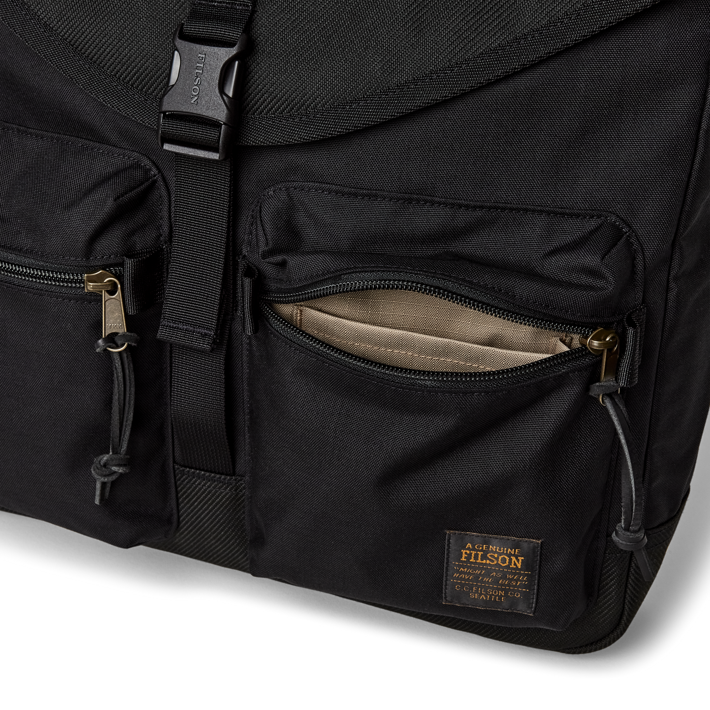 Alternate view of the Filson Surveyor Messenger Bag - Black