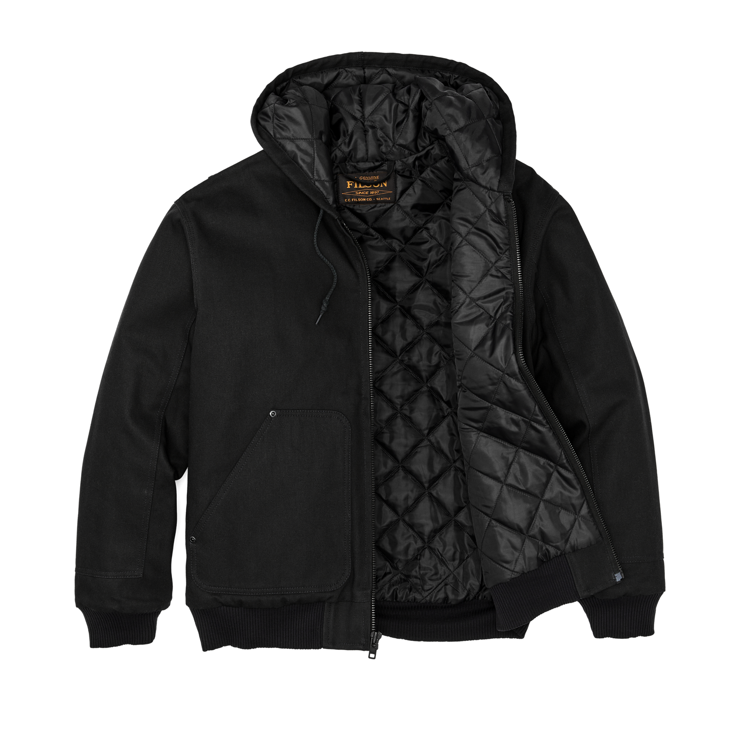 Alternate view of the Filson Worksmith Insulated Bomber Jacket - Black