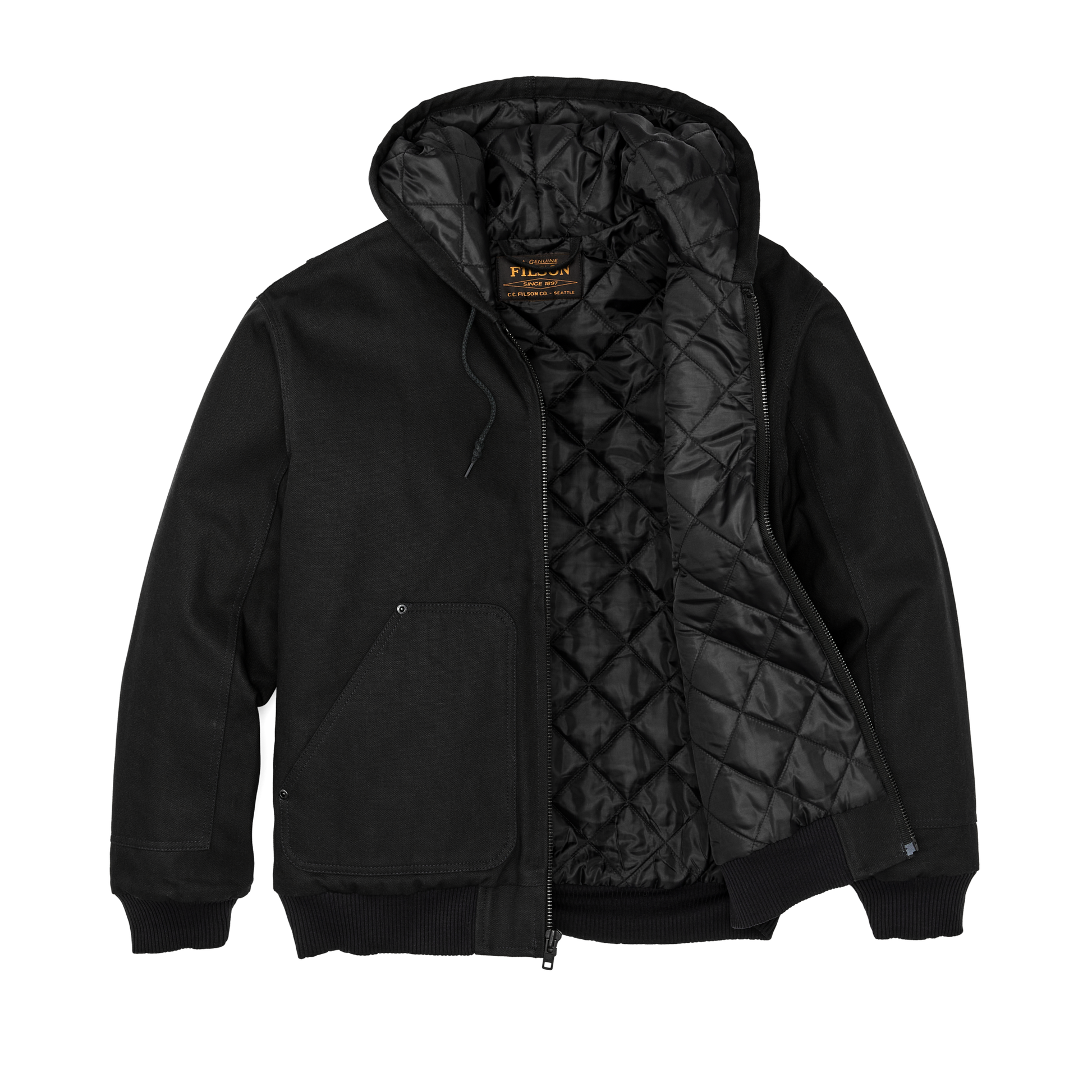 Alternate view of the Filson Worksmith Insulated Bomber Jacket - Black