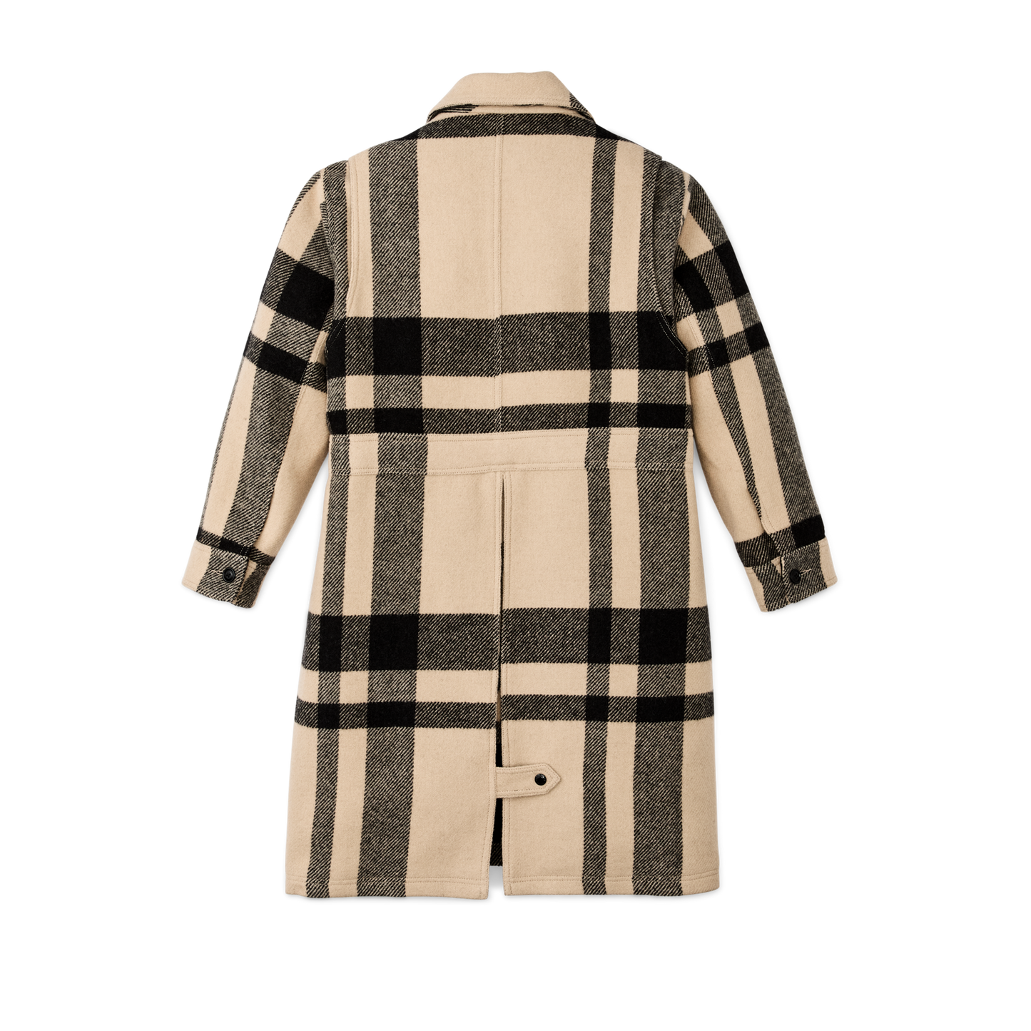 Alternate view of the Filson Women's Wool Long Cruiser Coat - Natural / Black Plaid