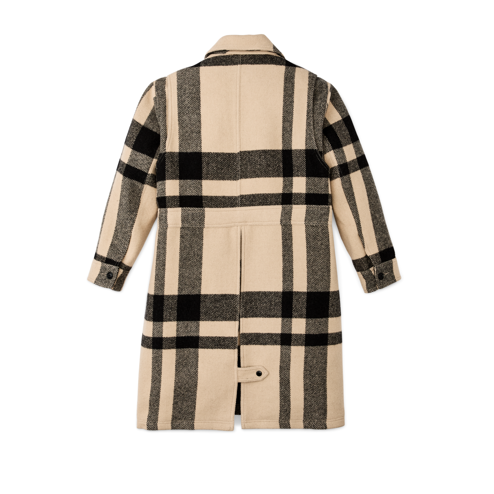 Alternate view of the Filson Women's Wool Long Cruiser Coat - Natural / Black Plaid