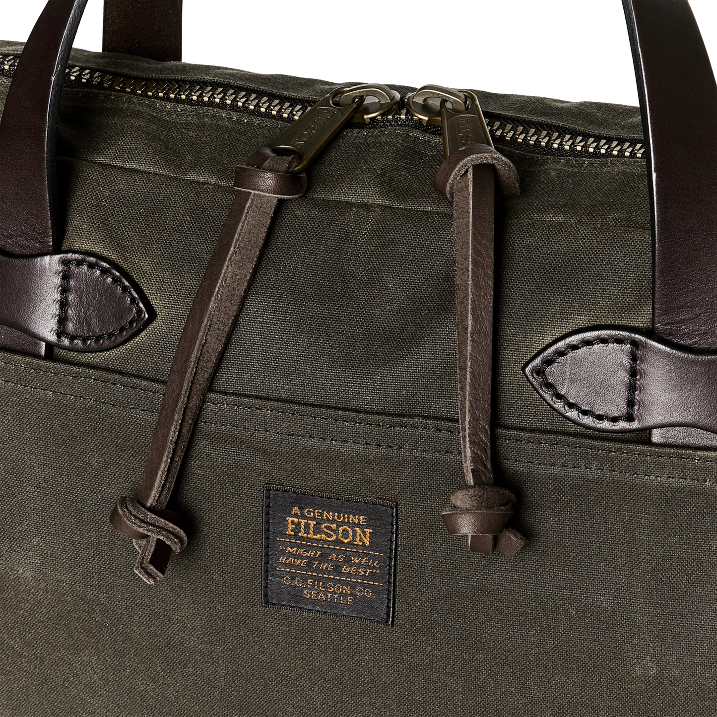 Alternate view of the Filson Tin Cloth Compact Briefcase - Otter Green