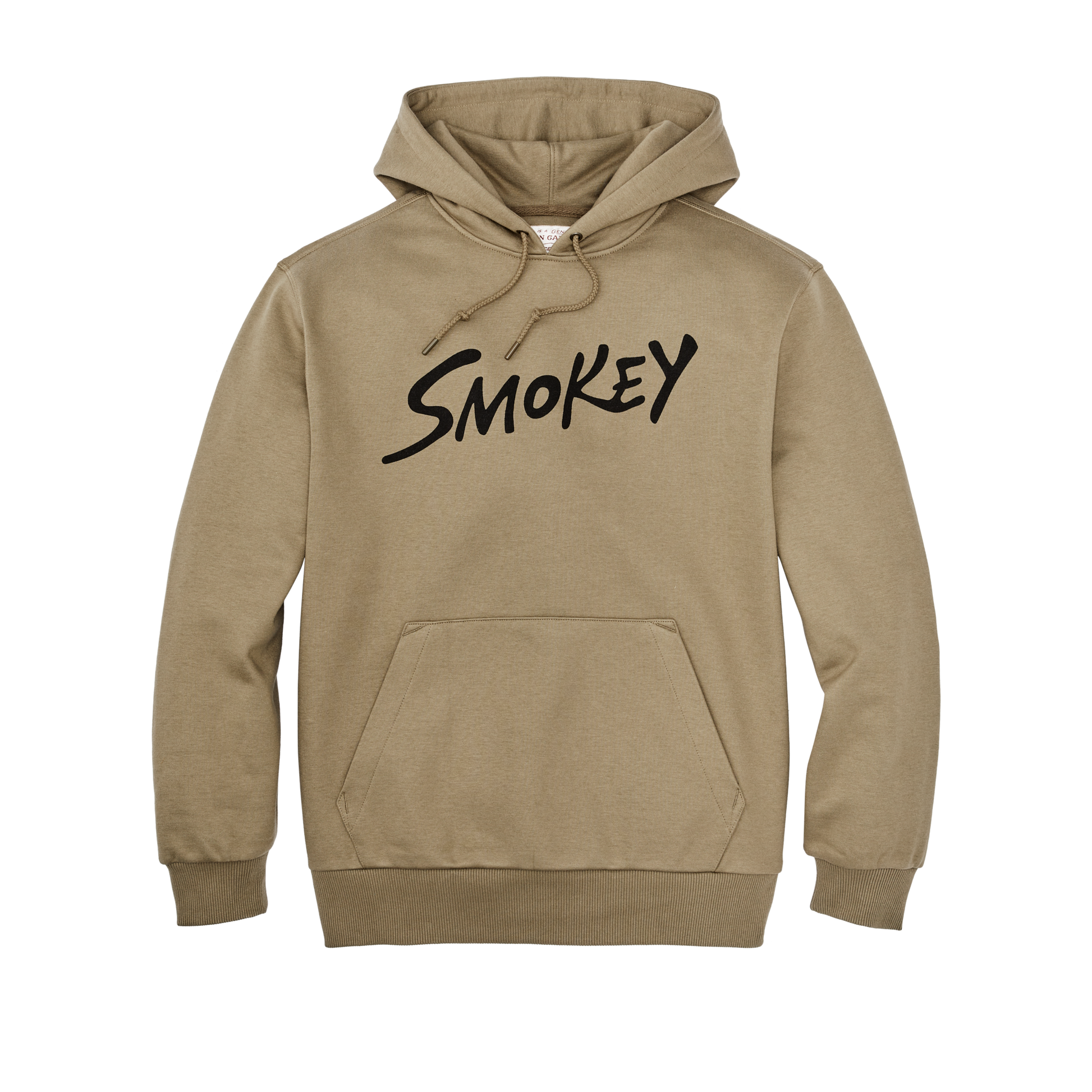 Front-facing image of the Filson Smokey Bear Prospector Graphic Hoodie - Vintage Olive / Only You