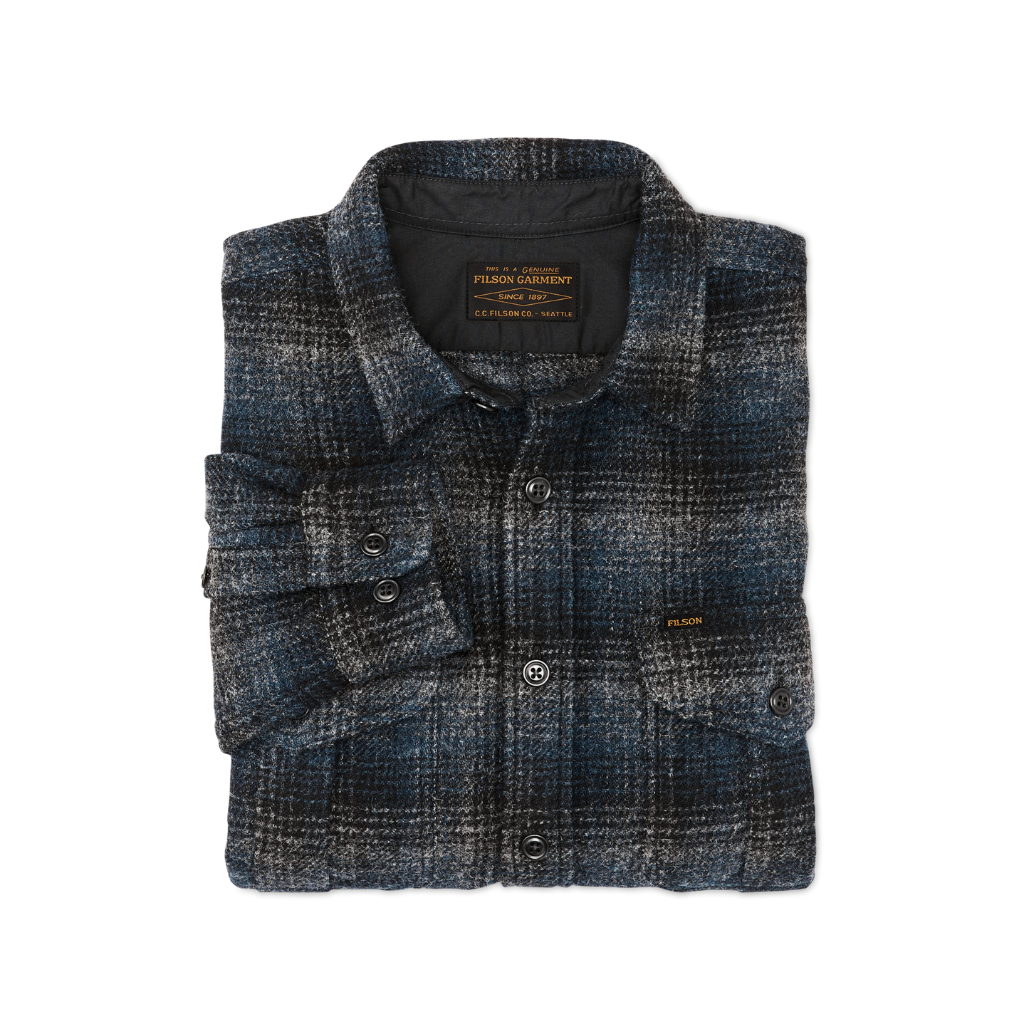 Alternate view of the Filson Northwest Wool Shirt - Blue / Black / Multi Plaid