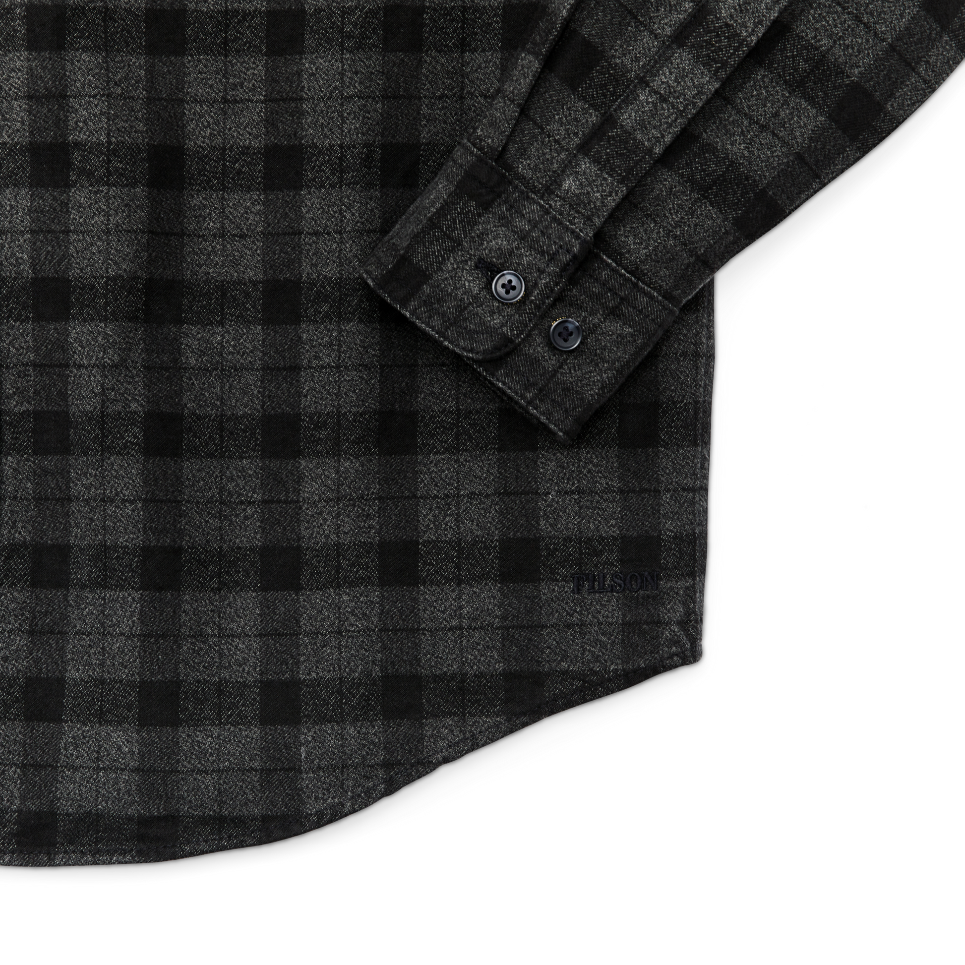 Alternate view of the Filson Alaskan Guide Shirt - Heather Gray/black Plaid