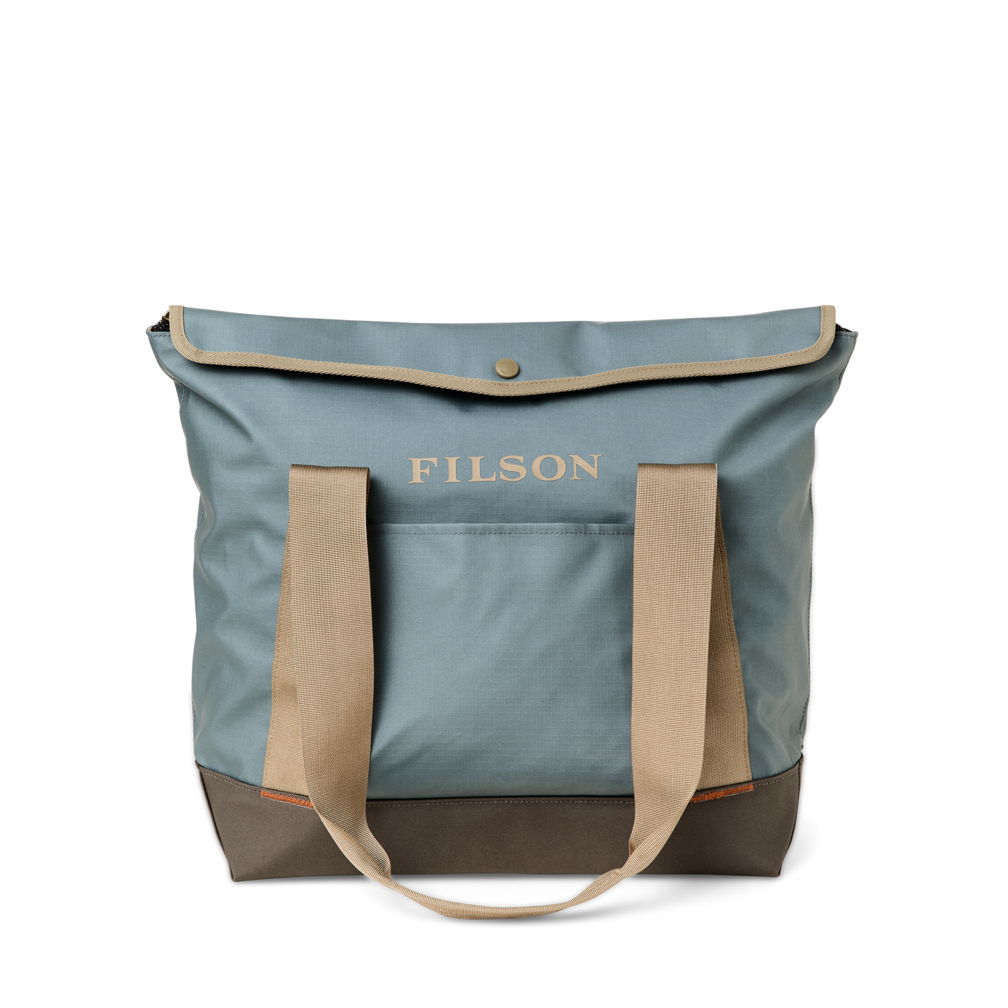 Front-facing image of the Filson Scout Tote Bag - Slate / Canteen / Covert