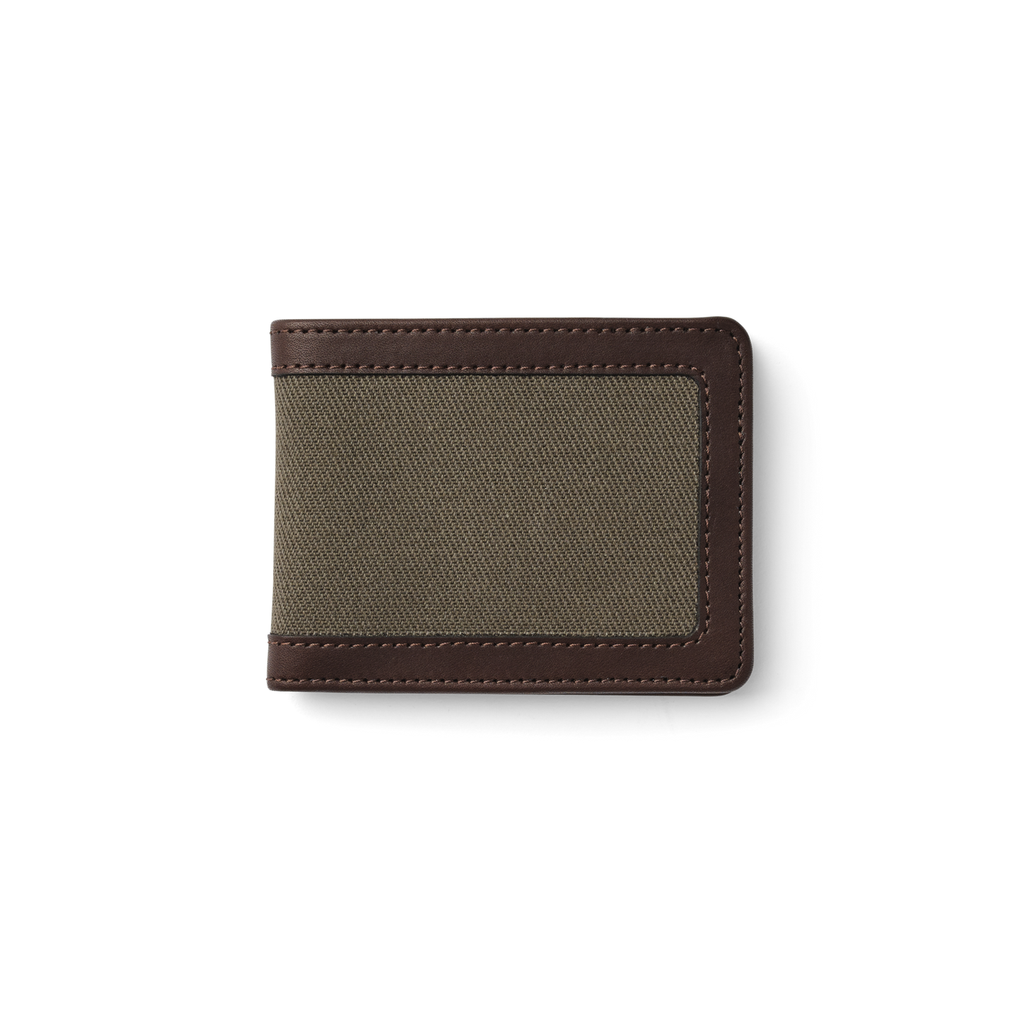 Front-facing image of the Filson Rugged Twill Outfitter Wallet - Otter Green