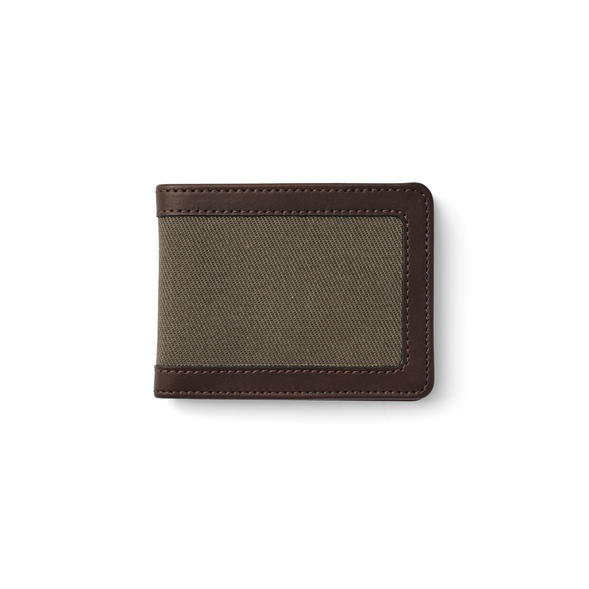 Front-facing image of the Filson Rugged Twill Outfitter Wallet - Otter Green