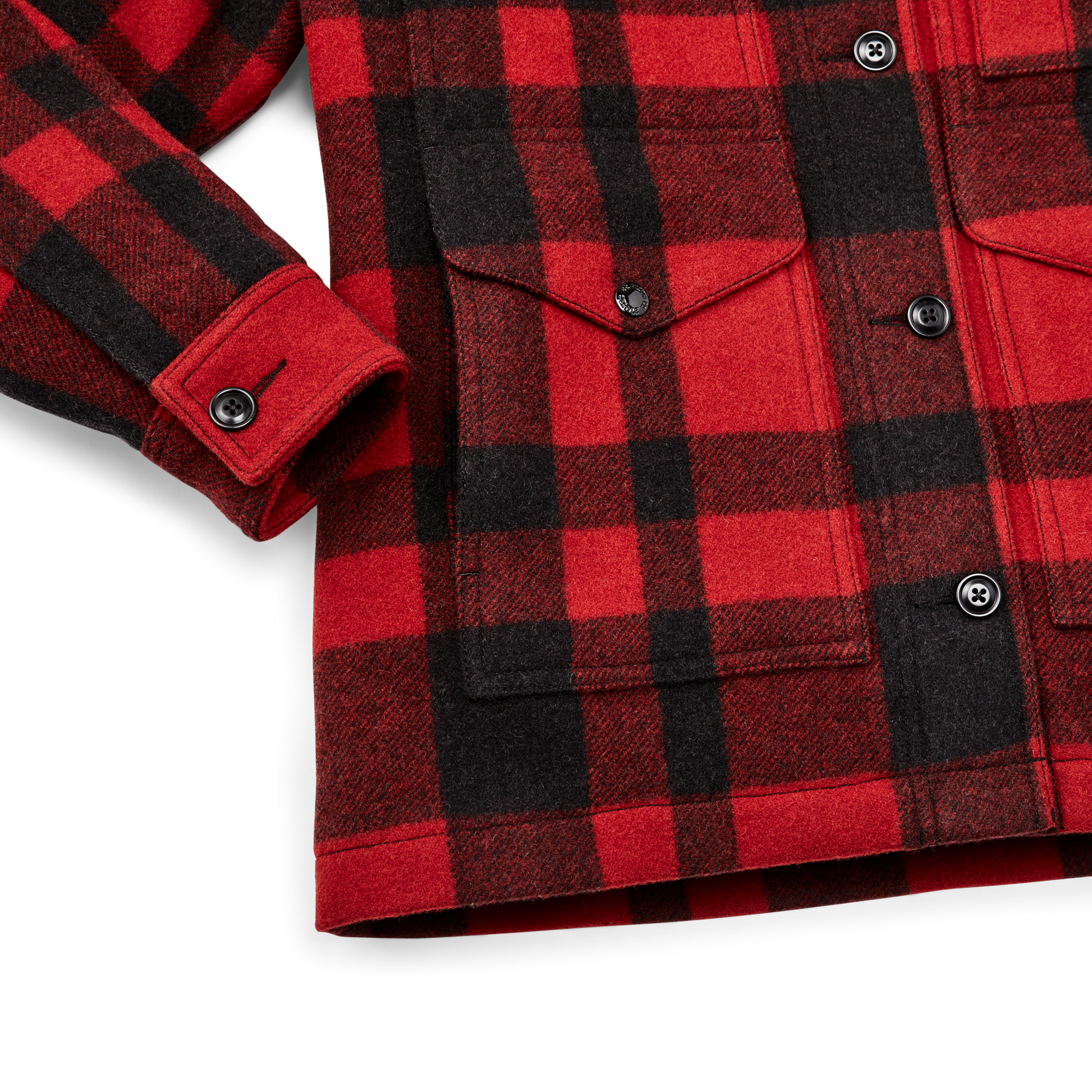 Alternate view of the Filson Women's Mackinaw Wool Cruiser Jacket - Red / Black Plaid