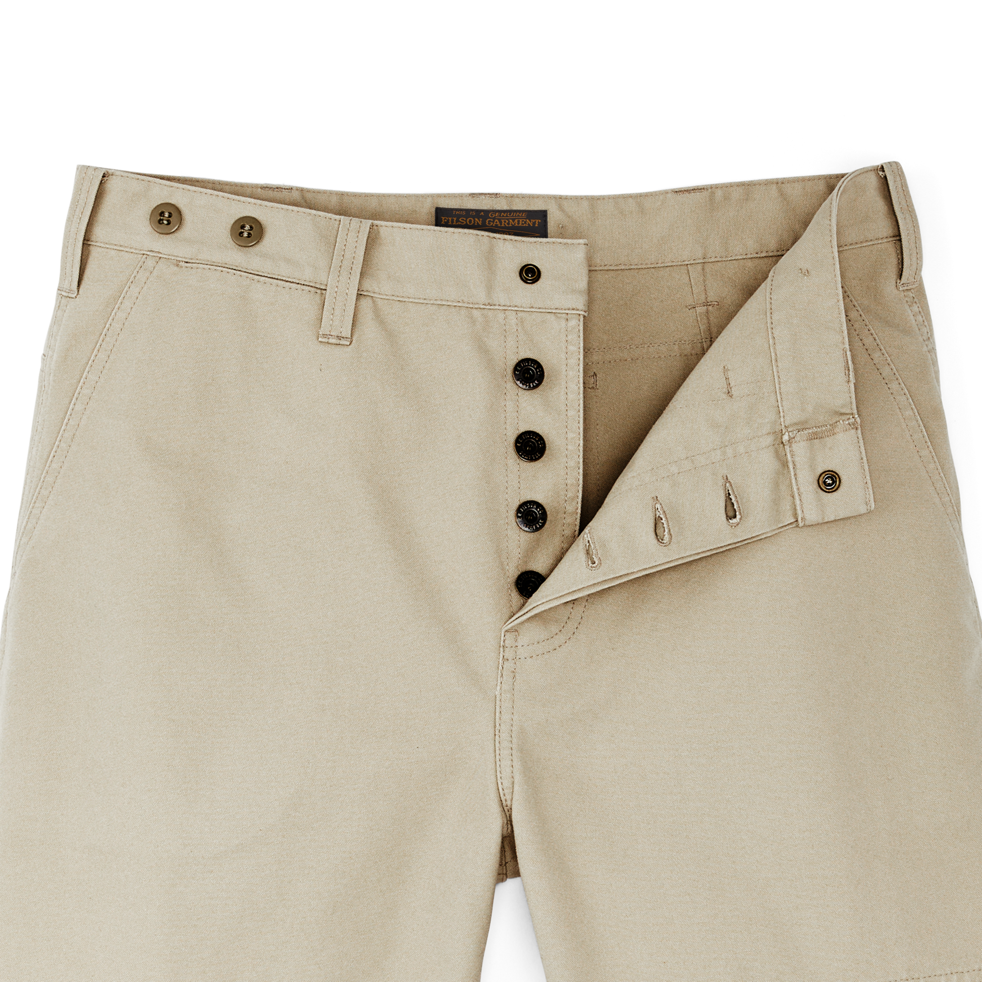 Alternate view of the Filson Dry Tin Cloth Shorts  - Surplus Tan