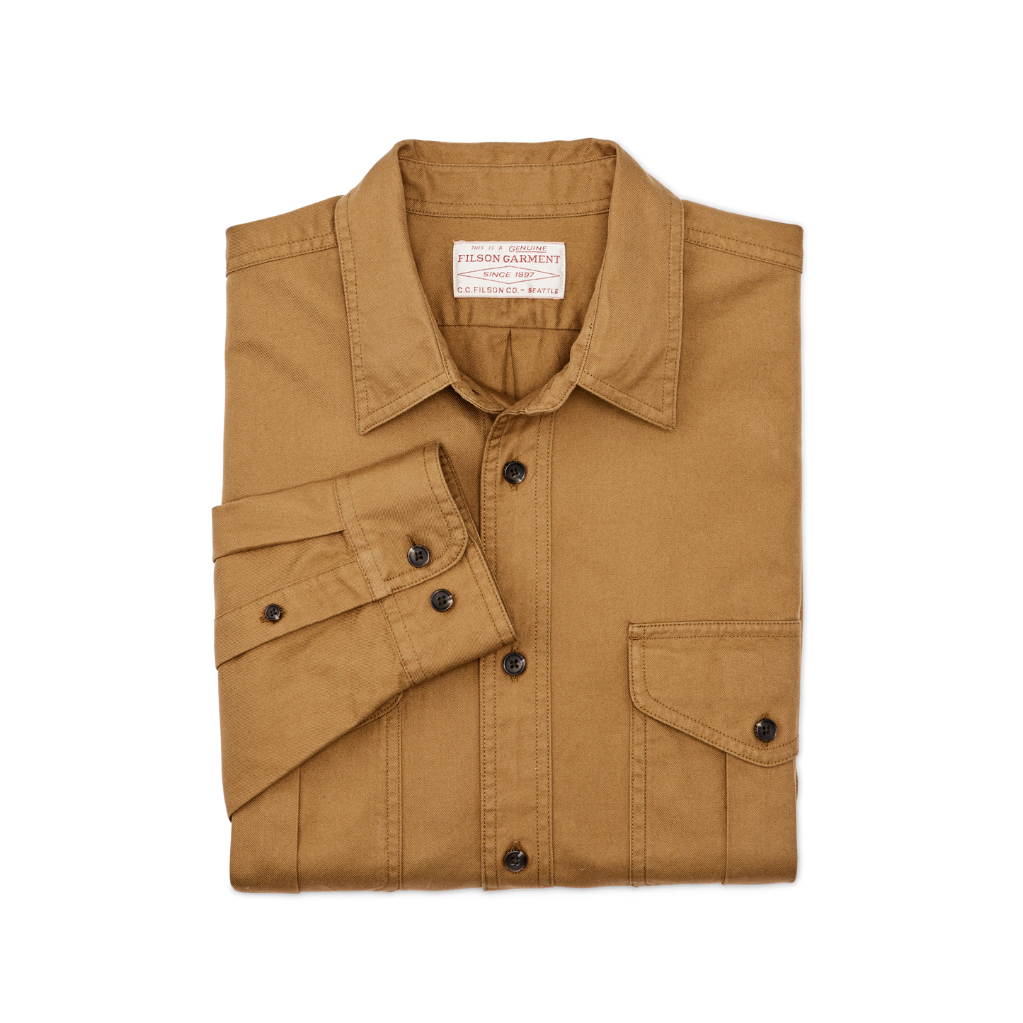 Alternate view of the Filson Lightweight Alaskan Guide Shirt - Golden Tan