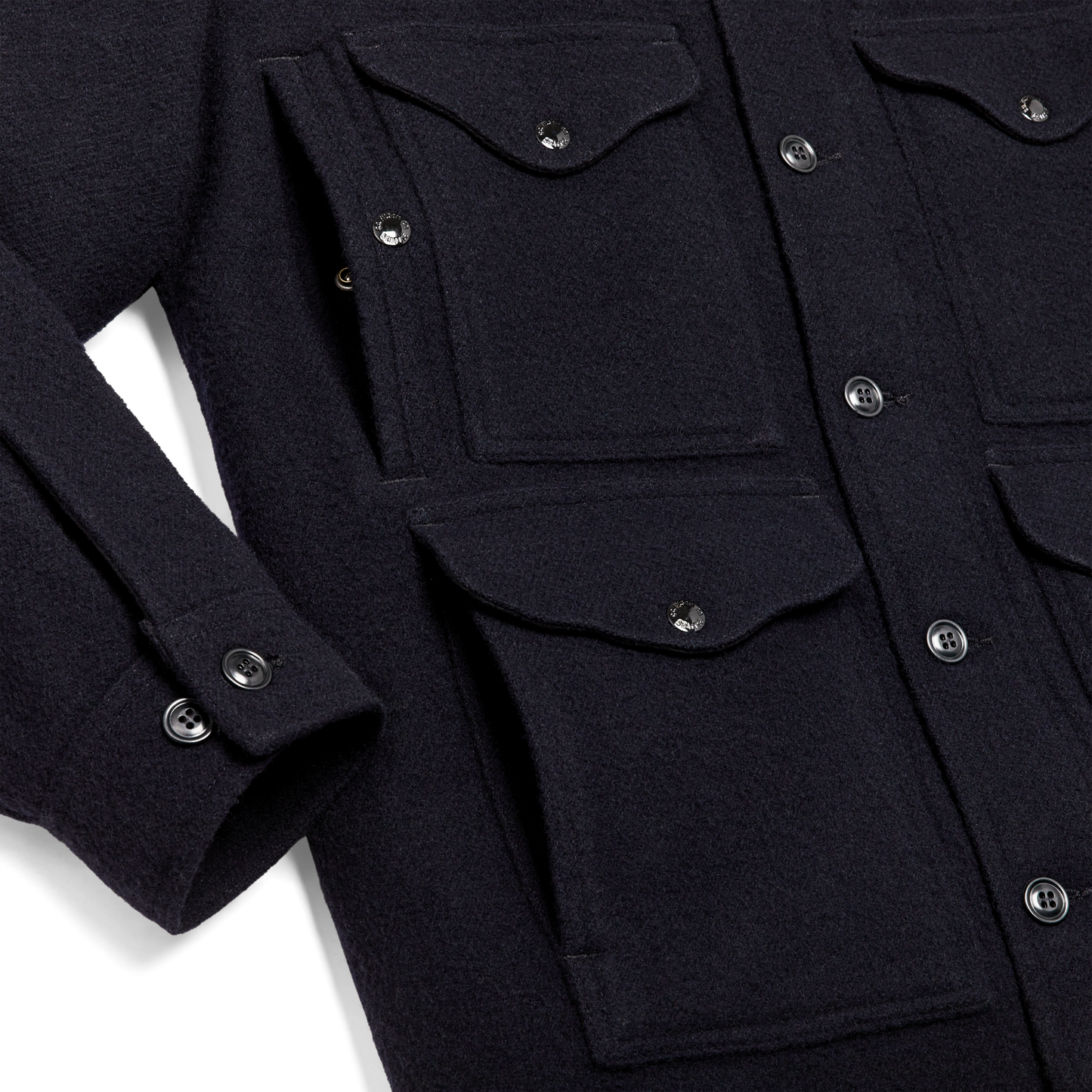 Alternate view of the Filson Mackinaw Wool Hooded Cruiser Jacket - Dark Navy