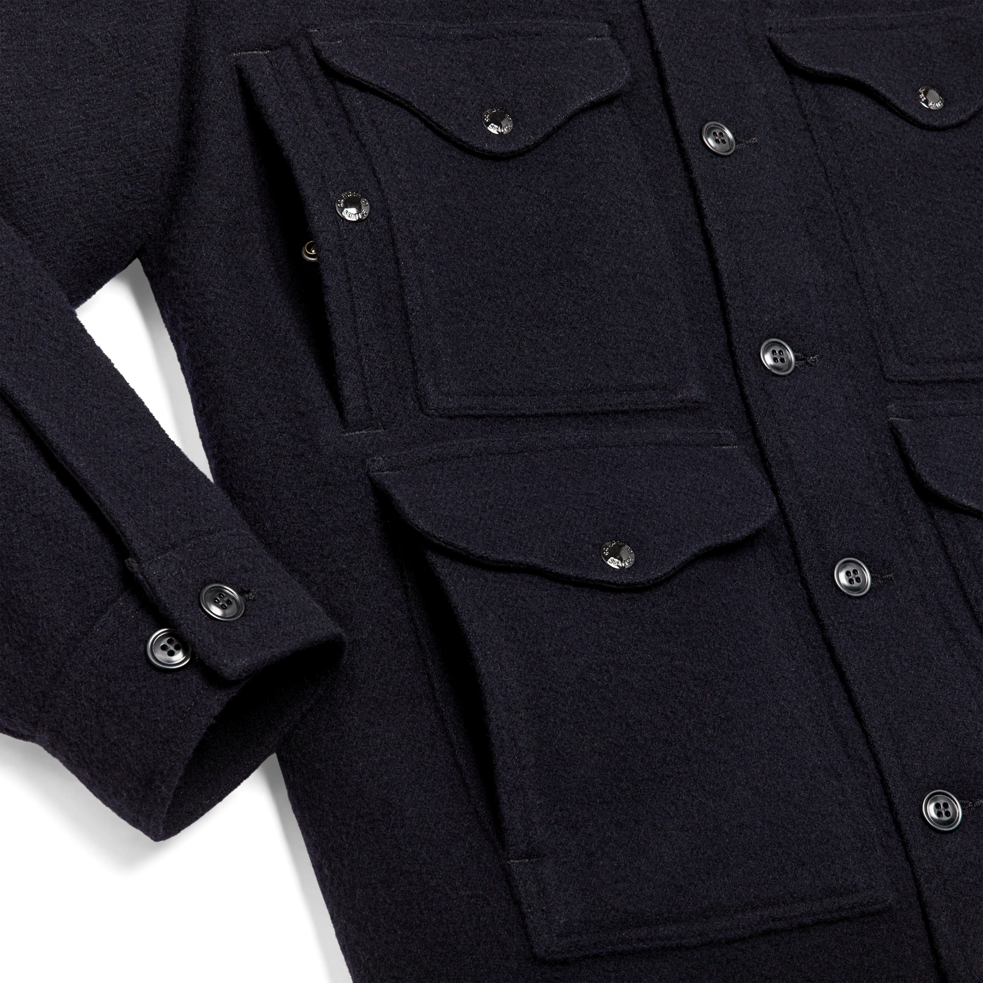 Alternate view of the Filson Mackinaw Wool Hooded Cruiser Jacket - Dark Navy