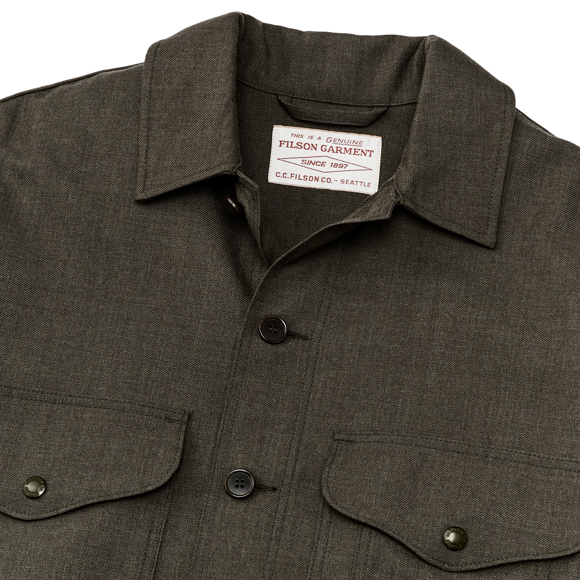 Alternate view of the Filson Forestry Cloth Cruiser Jacket  - Forest Green Heather