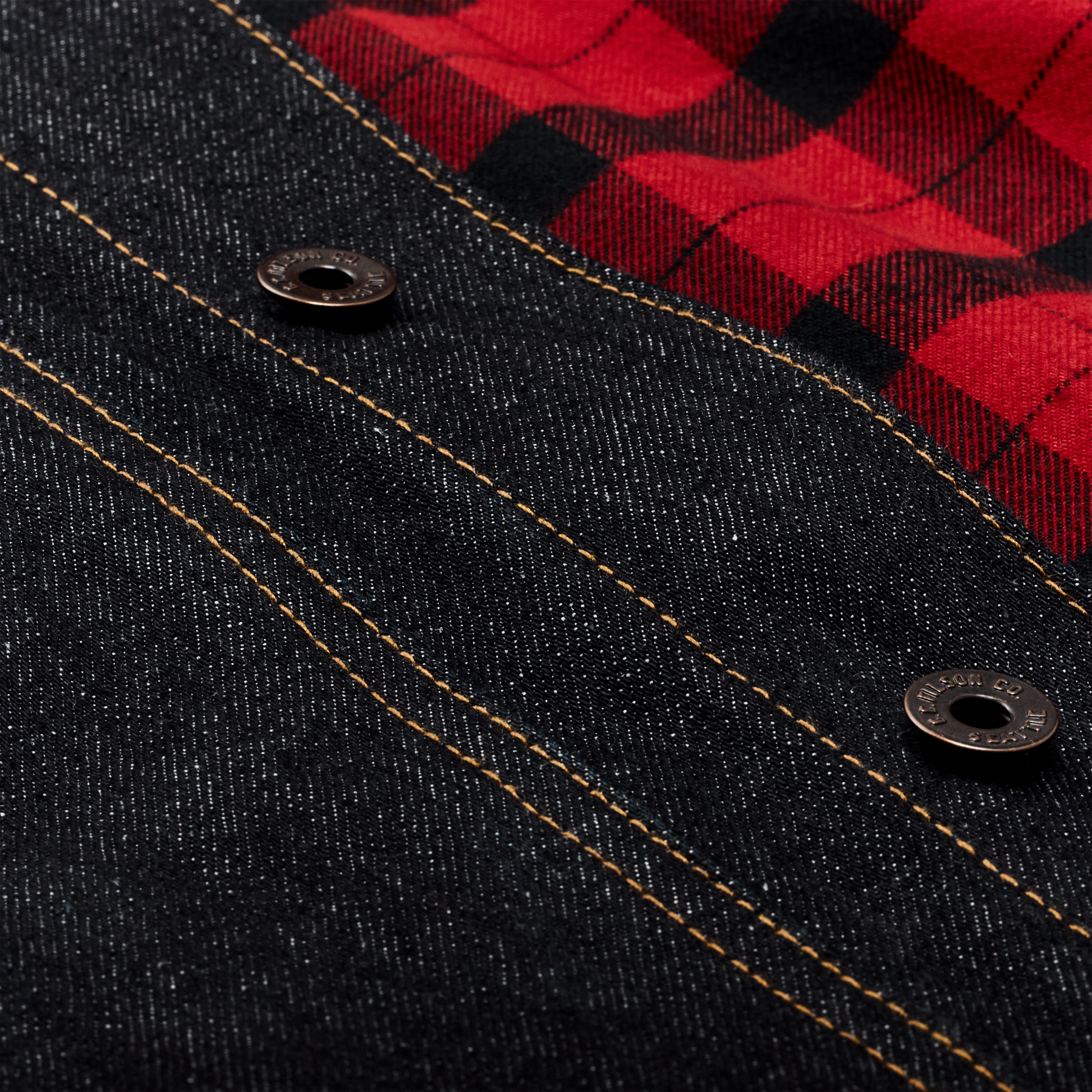 Alternate view of the Filson Lined Denim Short Cruiser Jacket - Raw Indigo