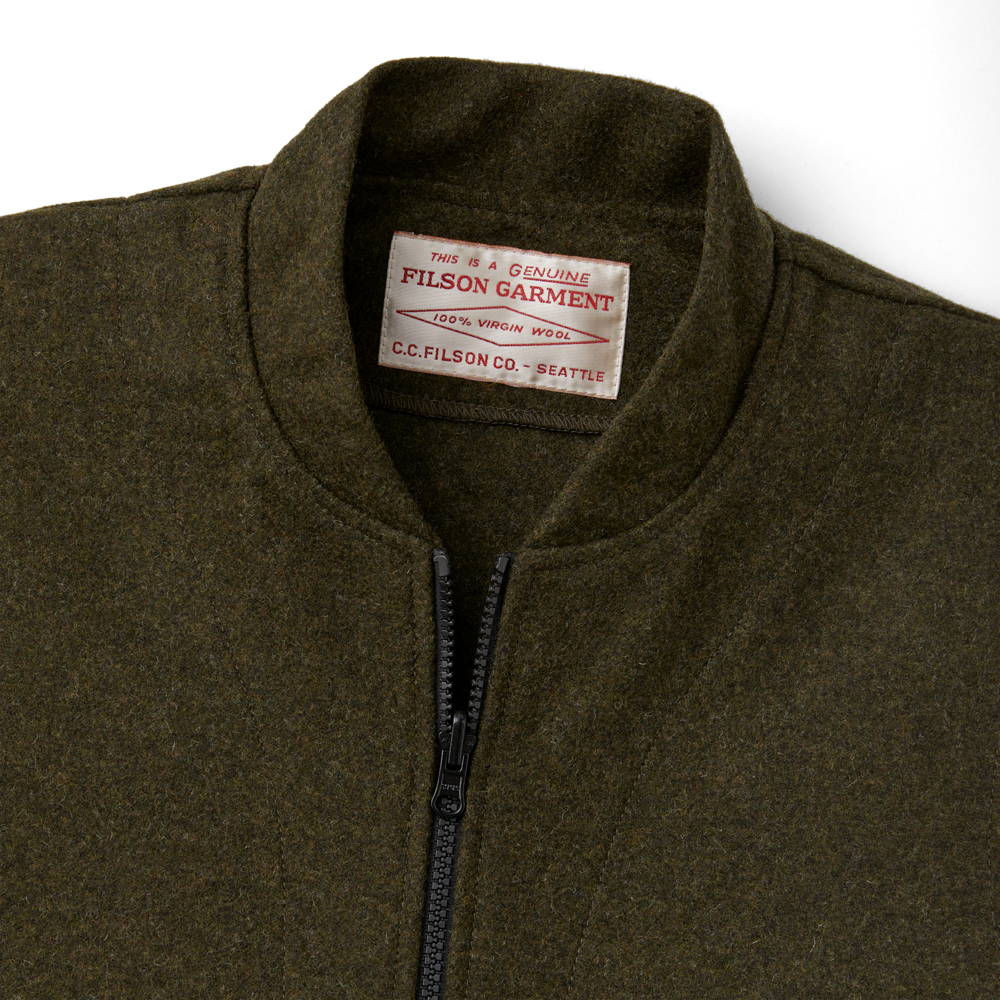 Alternate view of the Filson Mackinaw Wool Vest Liner - Forest Green