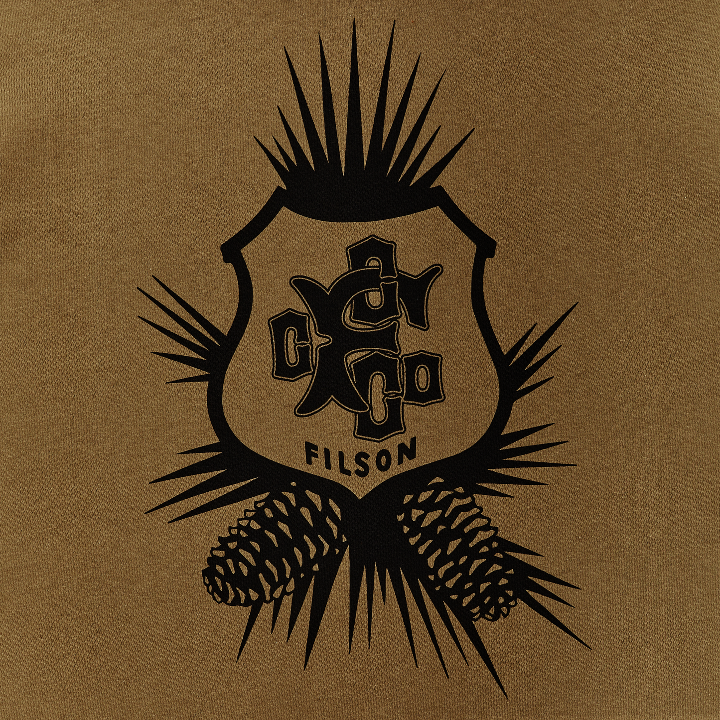 Alternate view of the Filson Pioneer Graphic T-shirt - Pinecone Batallion / Gold