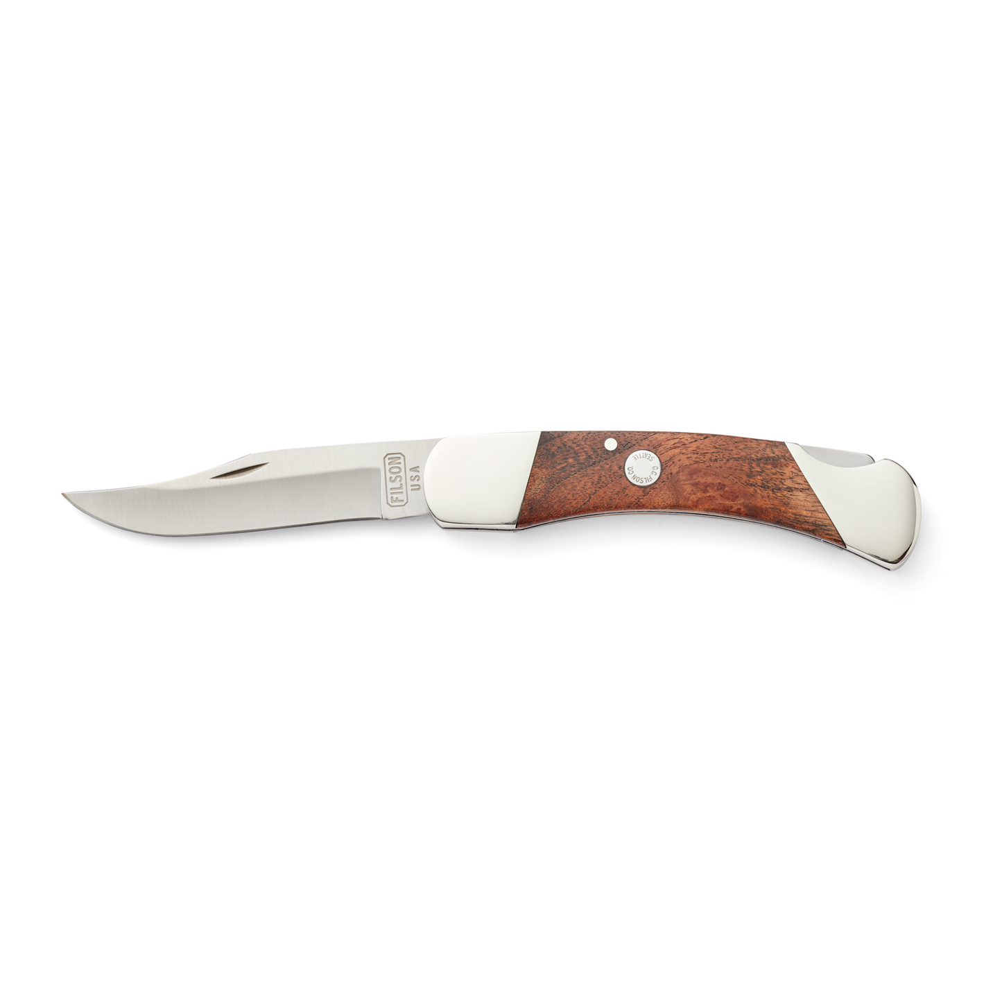 Front-facing image of the Filson Mesquite Professional Lockback Knife - Brown