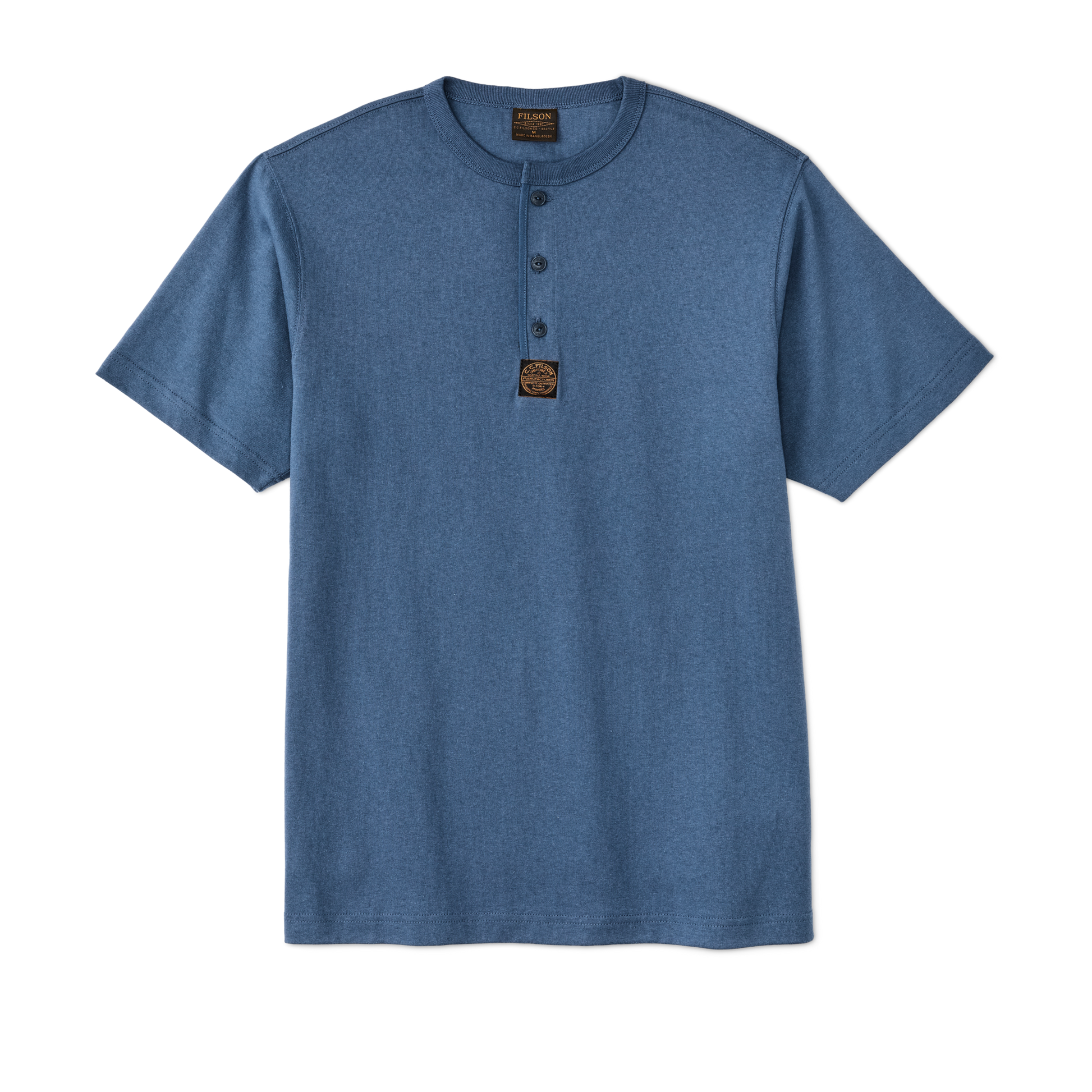 Front-facing image of the Filson Frontier Henley T-shirt - Light Blue