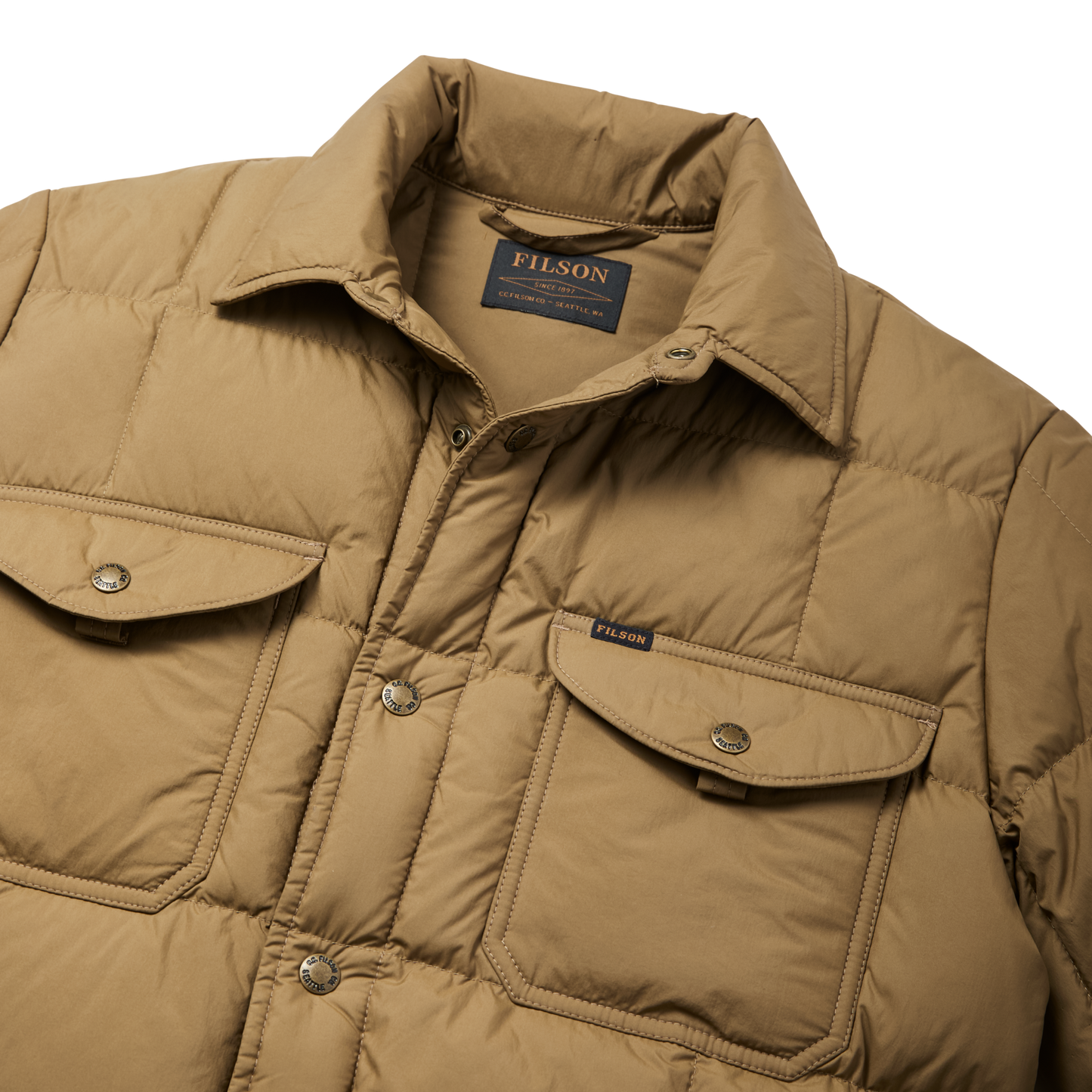 Alternate view of the Filson Lightweight Down Jac-shirt - Dark Tan