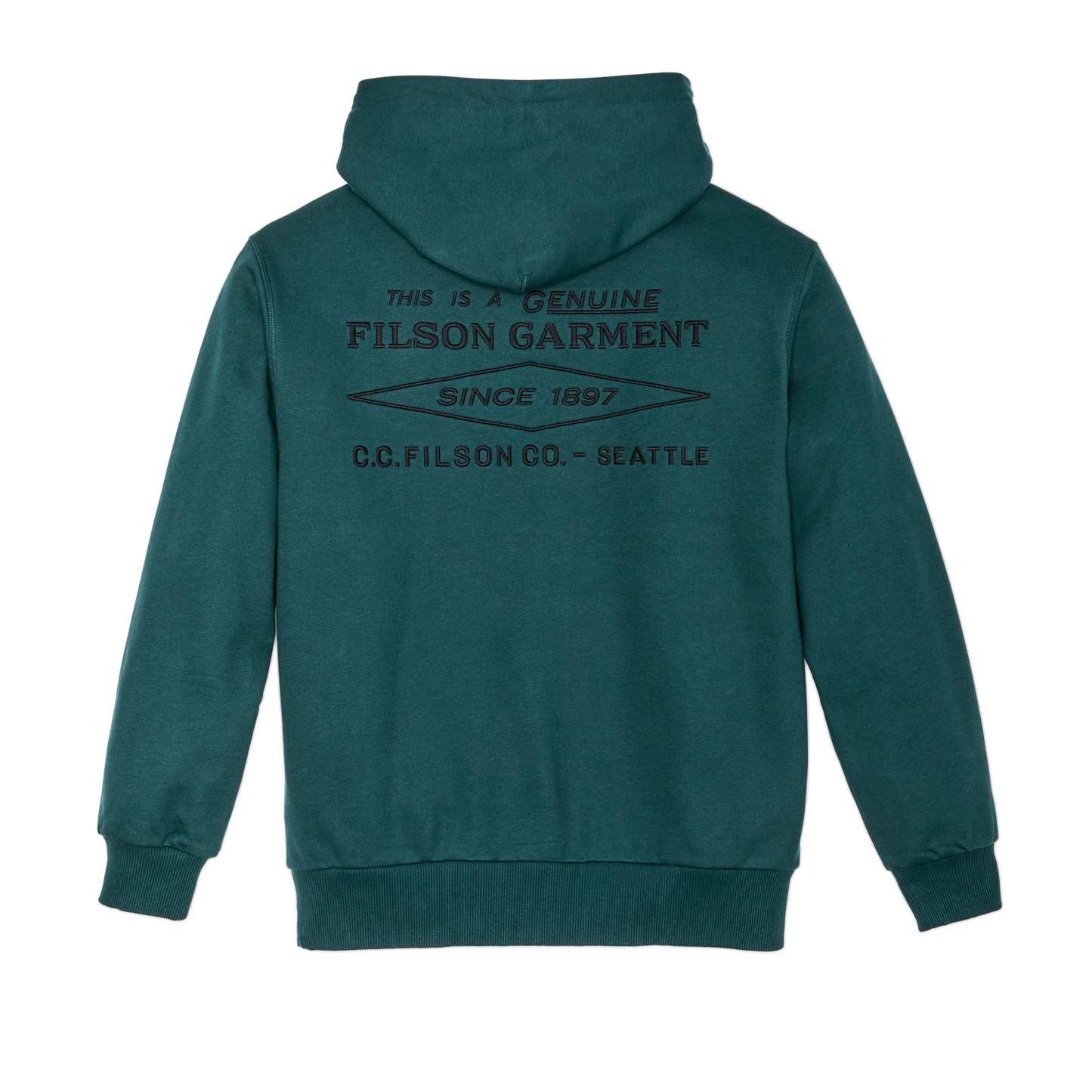 Alternate view of the Filson Prospector Embroidered Hoodie - Ponderosa Pine Diamond