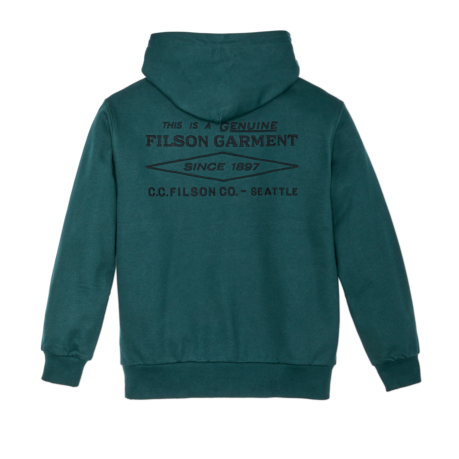 Alternate view of the Filson Prospector Embroidered Hoodie - Ponderosa Pine Diamond