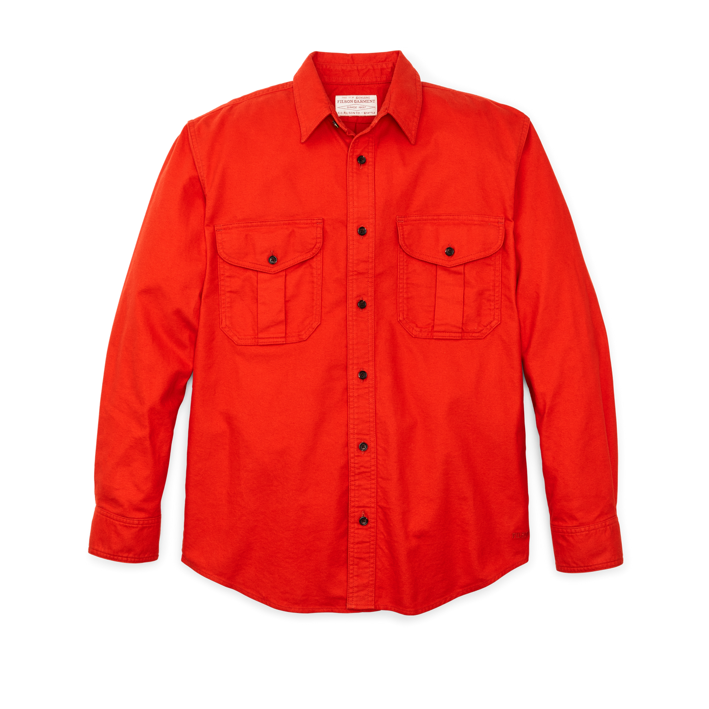 Front-facing image of the Filson Alaskan Guide Shirt - Dark Flame