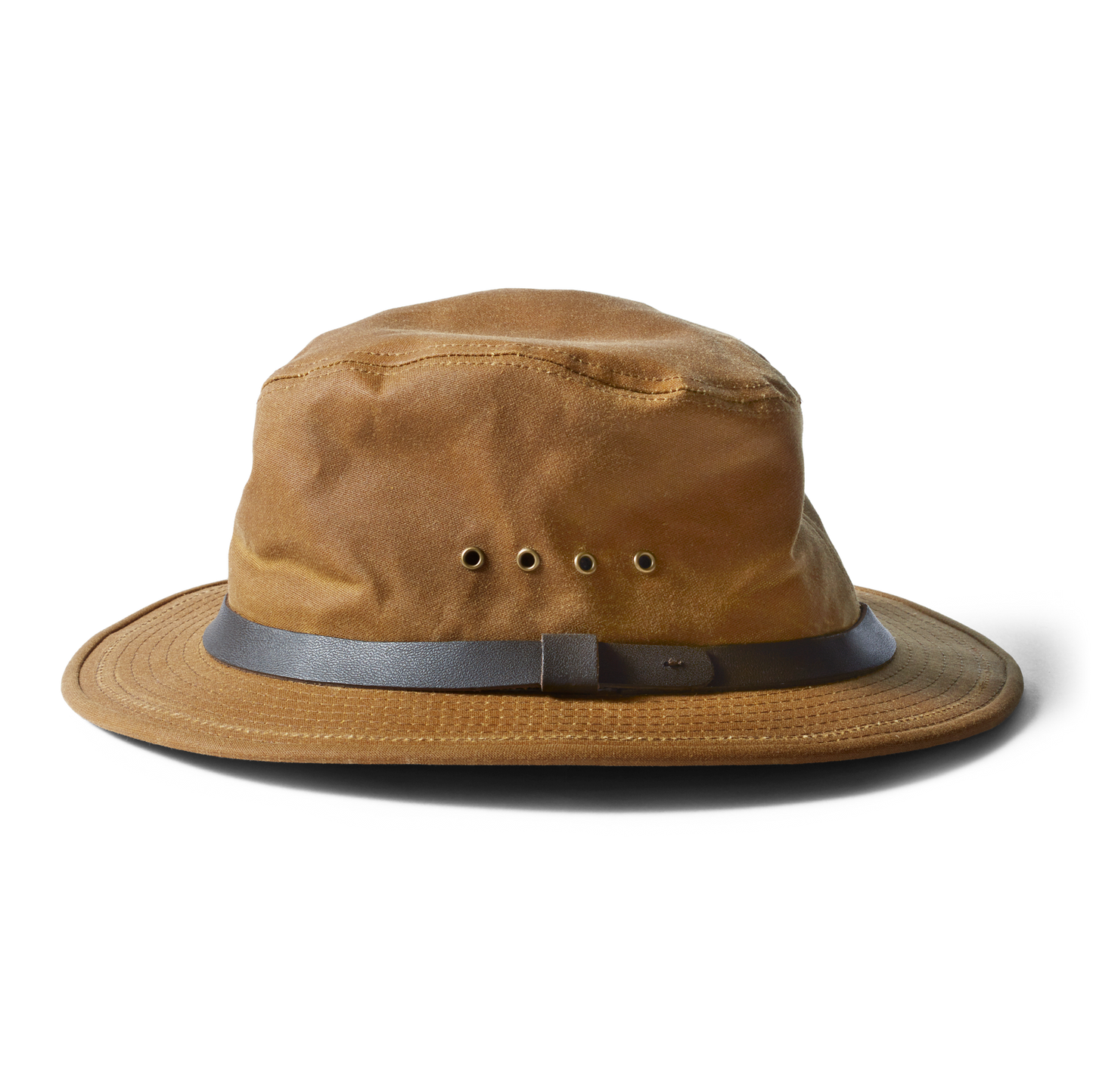 Front-facing image of the Filson Insulated Packer Hat - Dark Tan