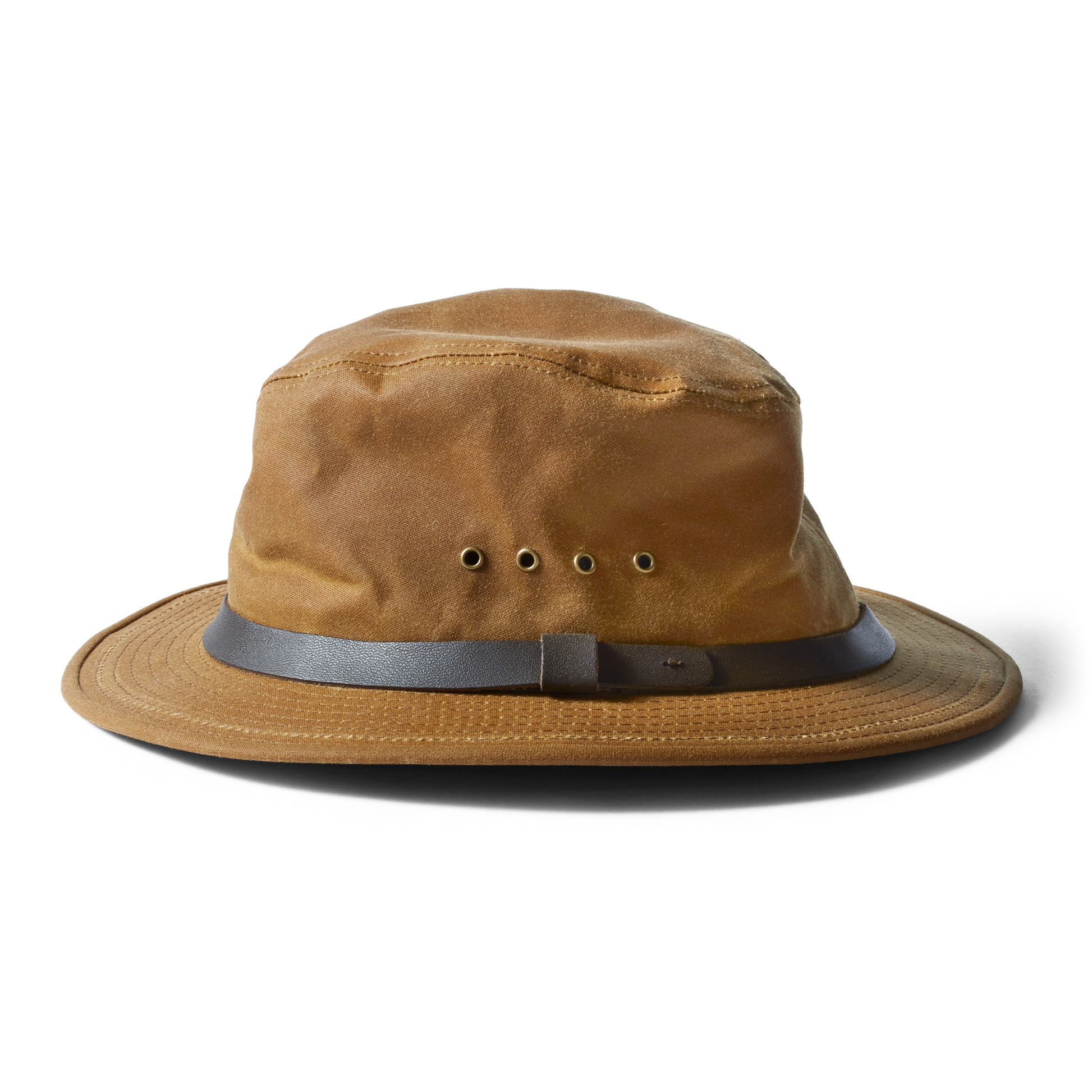 Front-facing image of the Filson Insulated Packer Hat - Dark Tan