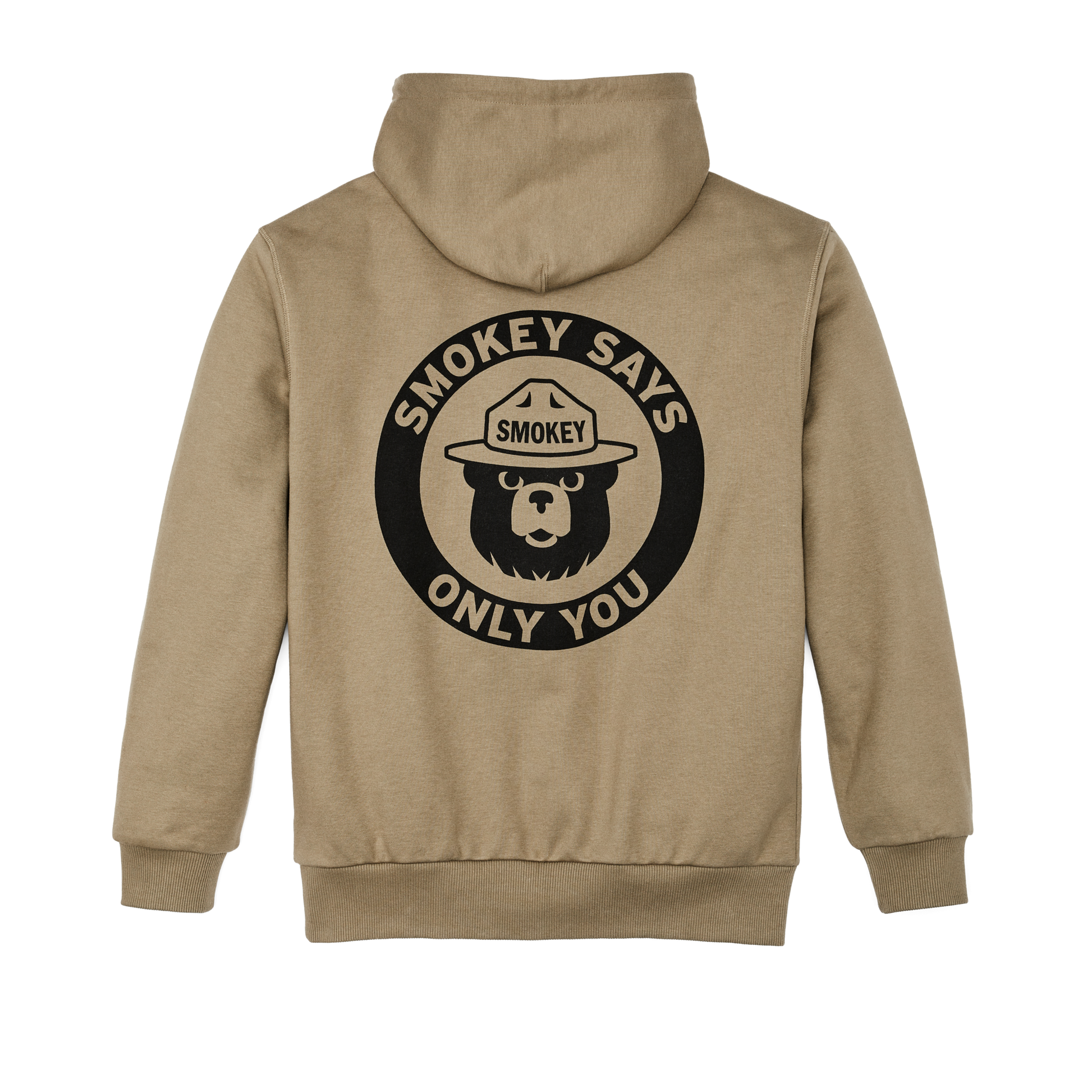 Alternate view of the Filson Smokey Bear Prospector Graphic Hoodie - Vintage Olive / Only You