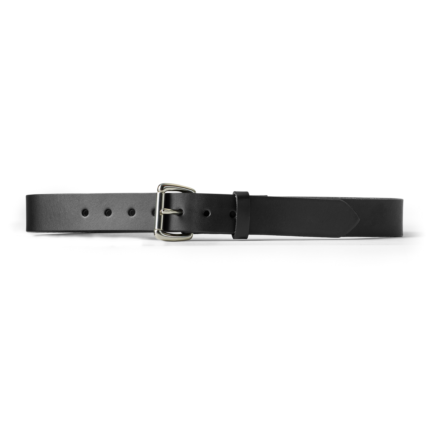 Front-facing image of the Filson 1 1/4" Bridle Leather Belt - Black