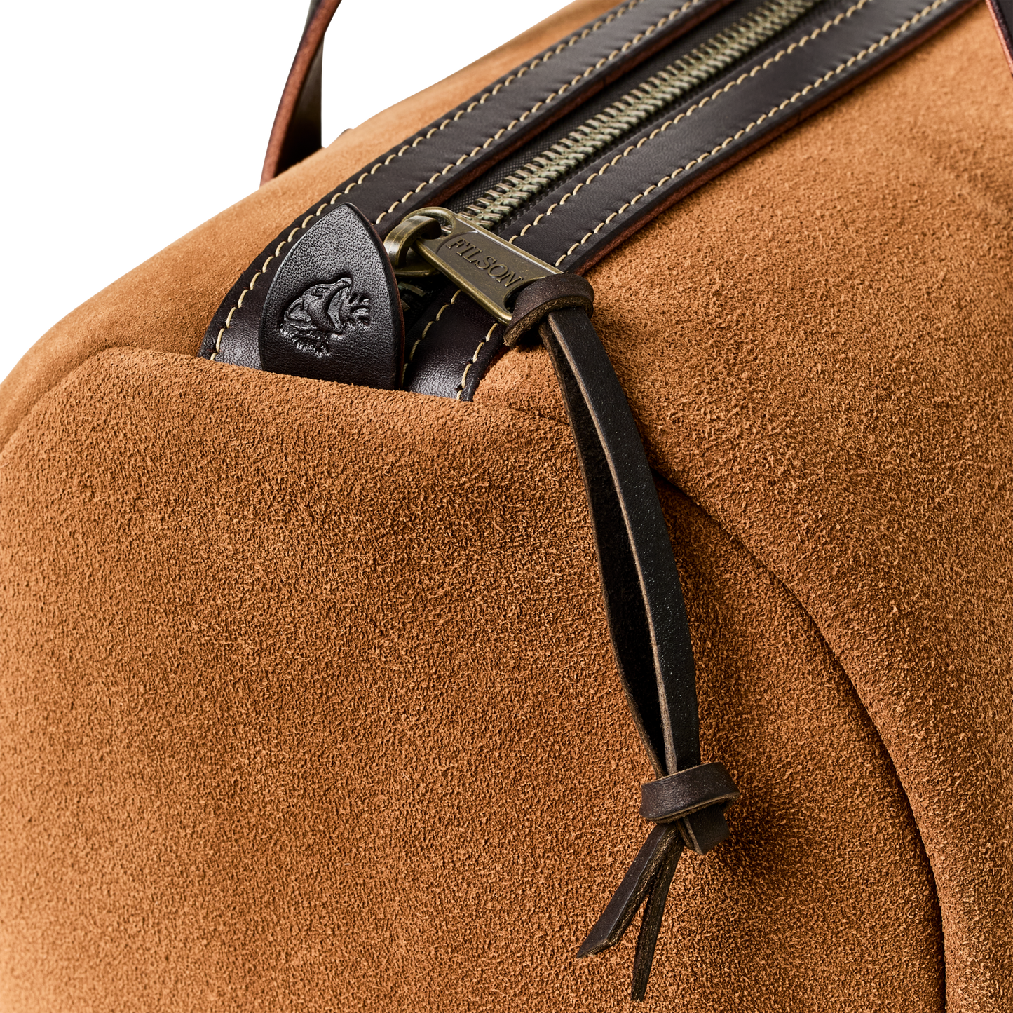 Alternate view of the Filson Filson Workshop Suede Duffle Bag - Saddle Brown