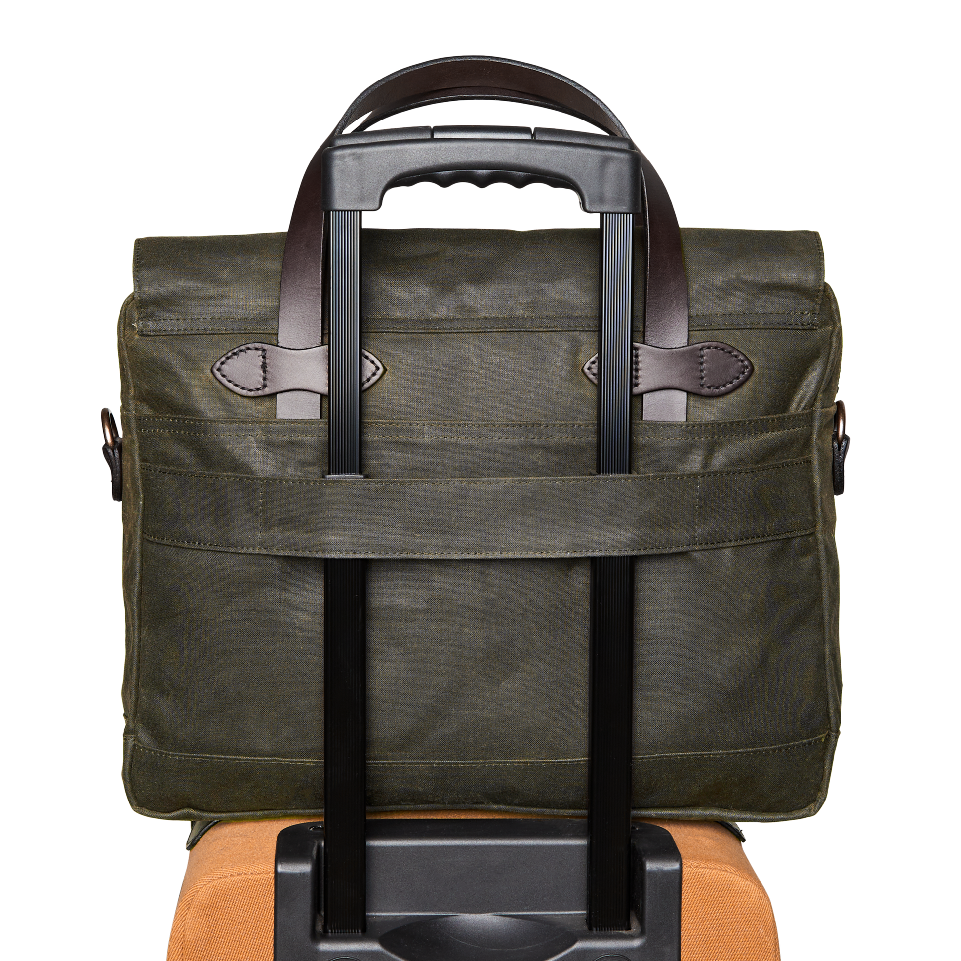 Alternate view of the Filson 24 Hour Tin Cloth Briefcase - Otter Green