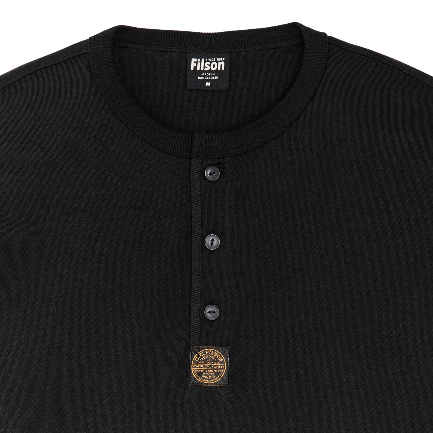 Alternate view of the Filson Frontier Henley T-shirt - Black