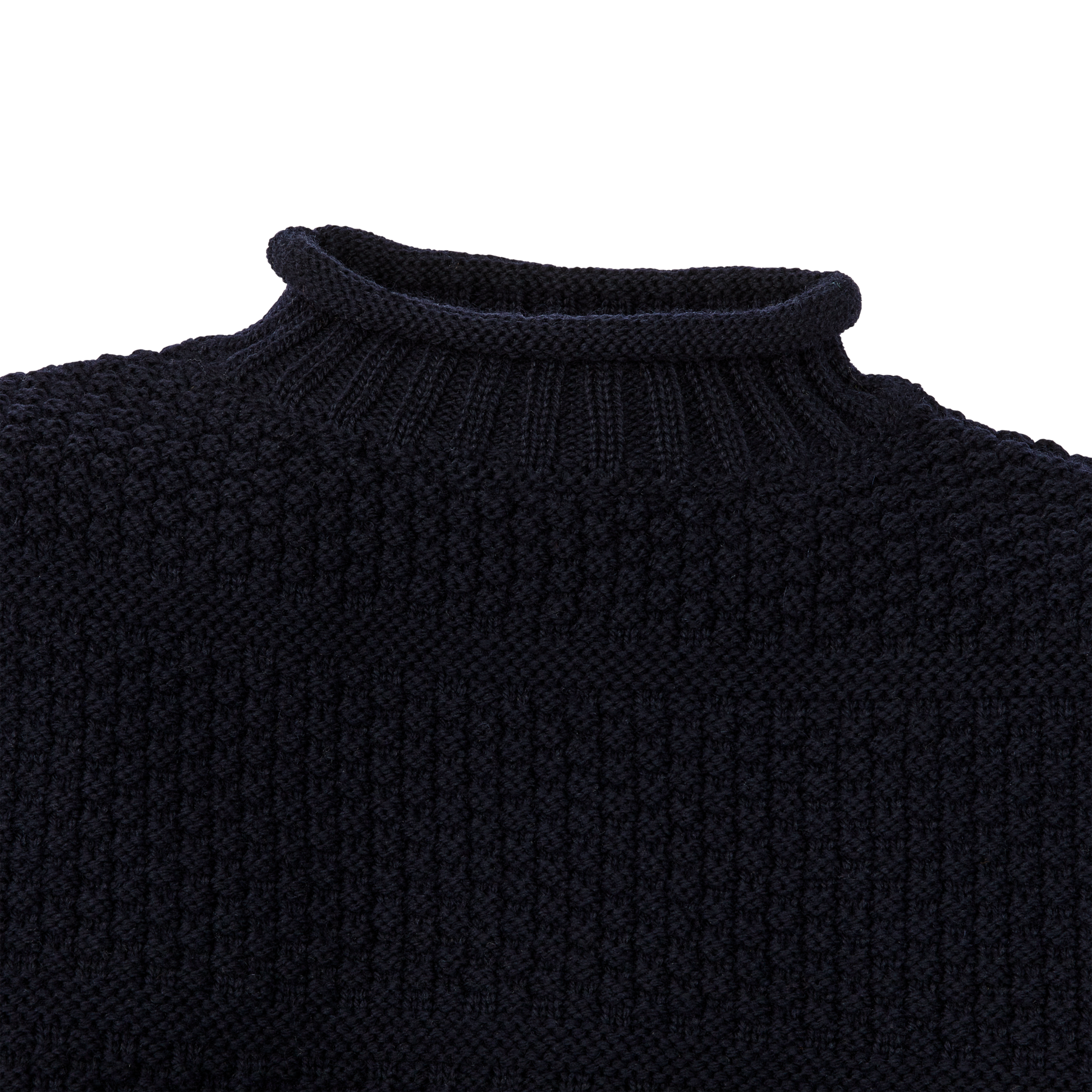 Alternate view of the Filson Wool Roll Neck Fisherman's Sweater - Navy