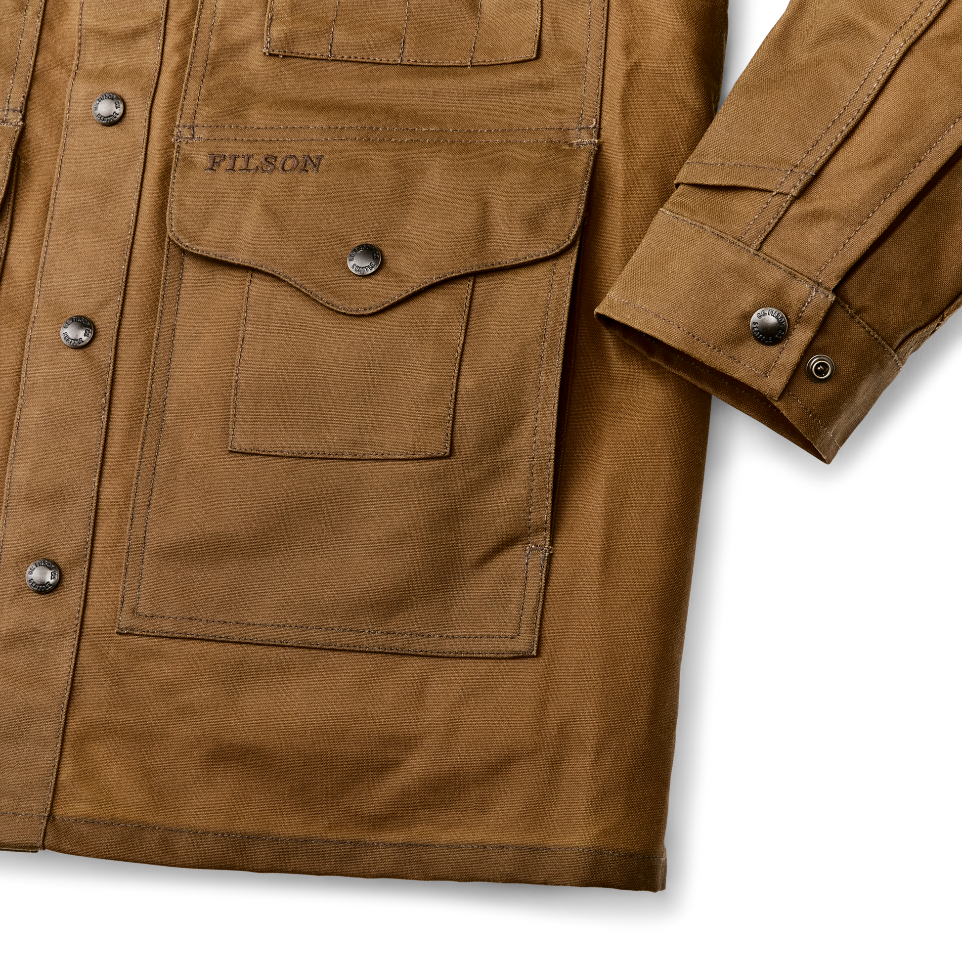 Alternate view of the Filson Tin Cloth Cruiser Jacket - Dark Tan