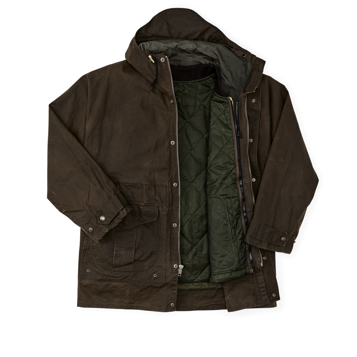 Alternate view of the Filson Eagle Plains Vest Liner - Surplus Green / Blaze