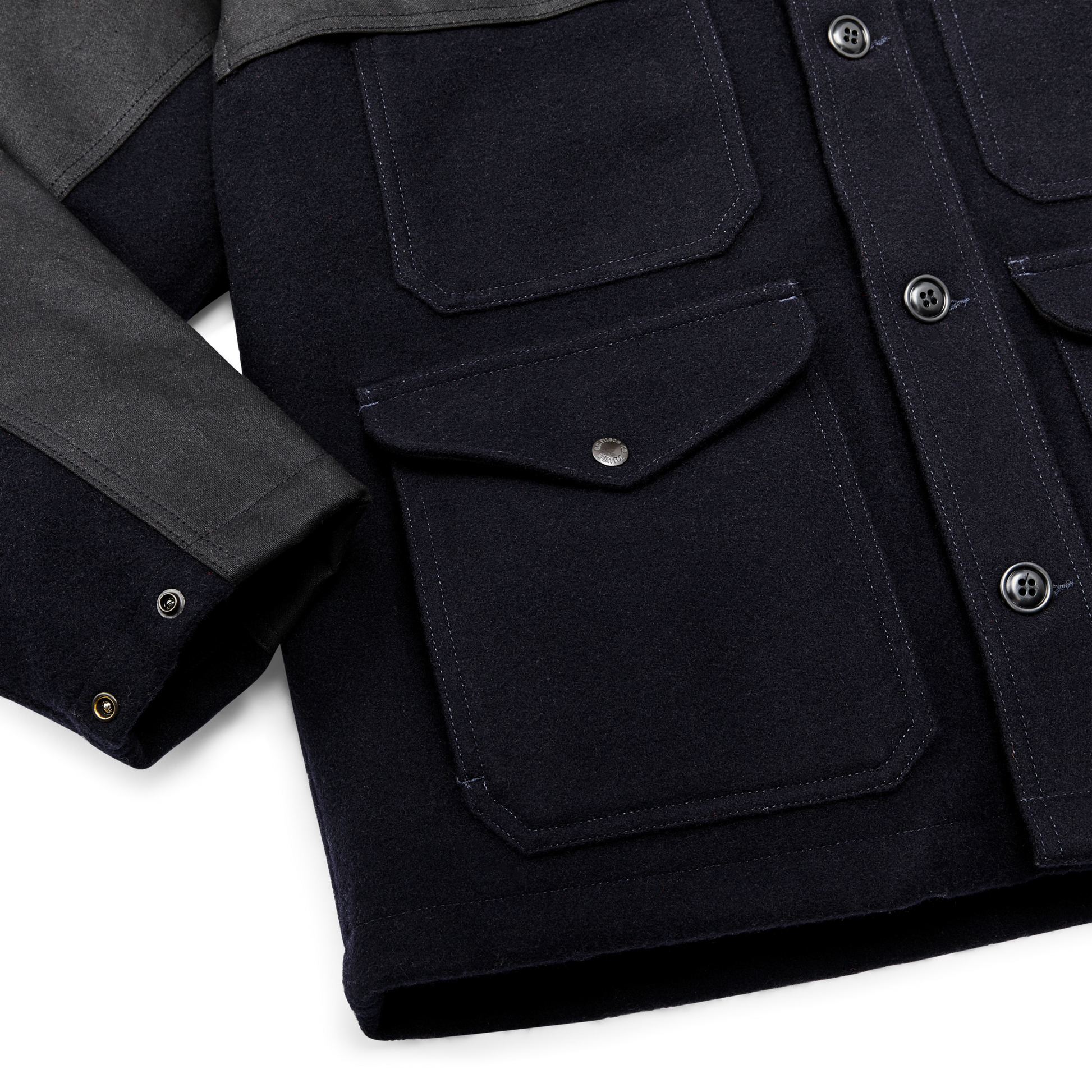 Alternate view of the Filson Mackinaw Wool Double Coat  - Dark Navy